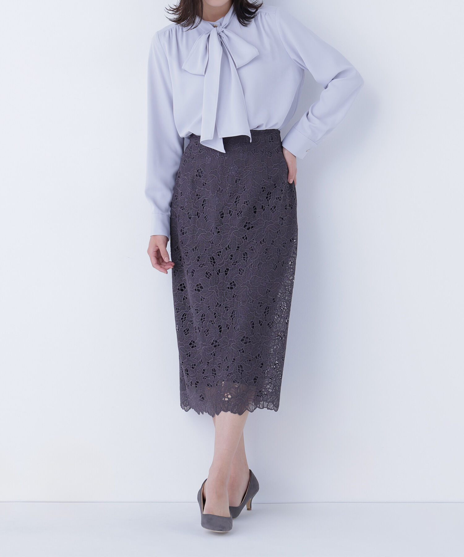  「フラワーレースタイトスカート」|スカート|