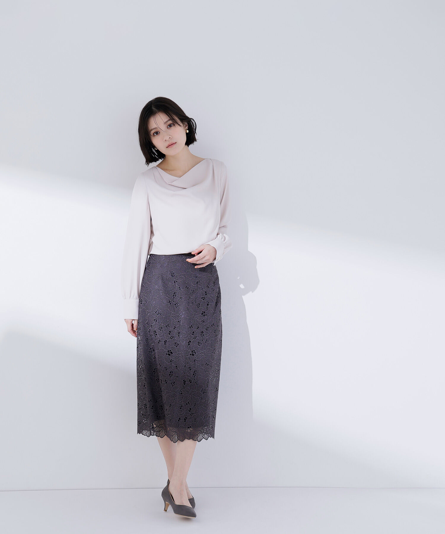  「フラワーレースタイトスカート」|スカート|
