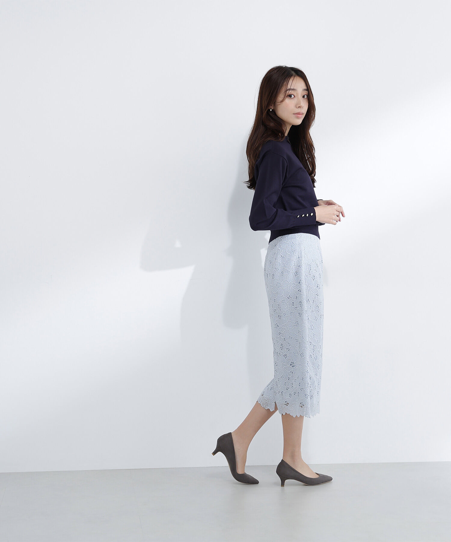  「フラワーレースタイトスカート」|スカート|