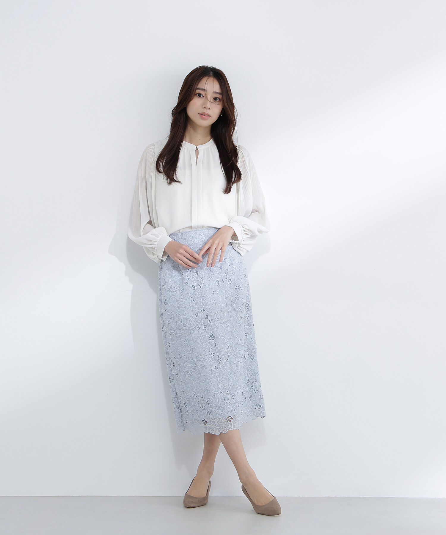  「フラワーレースタイトスカート」|スカート|