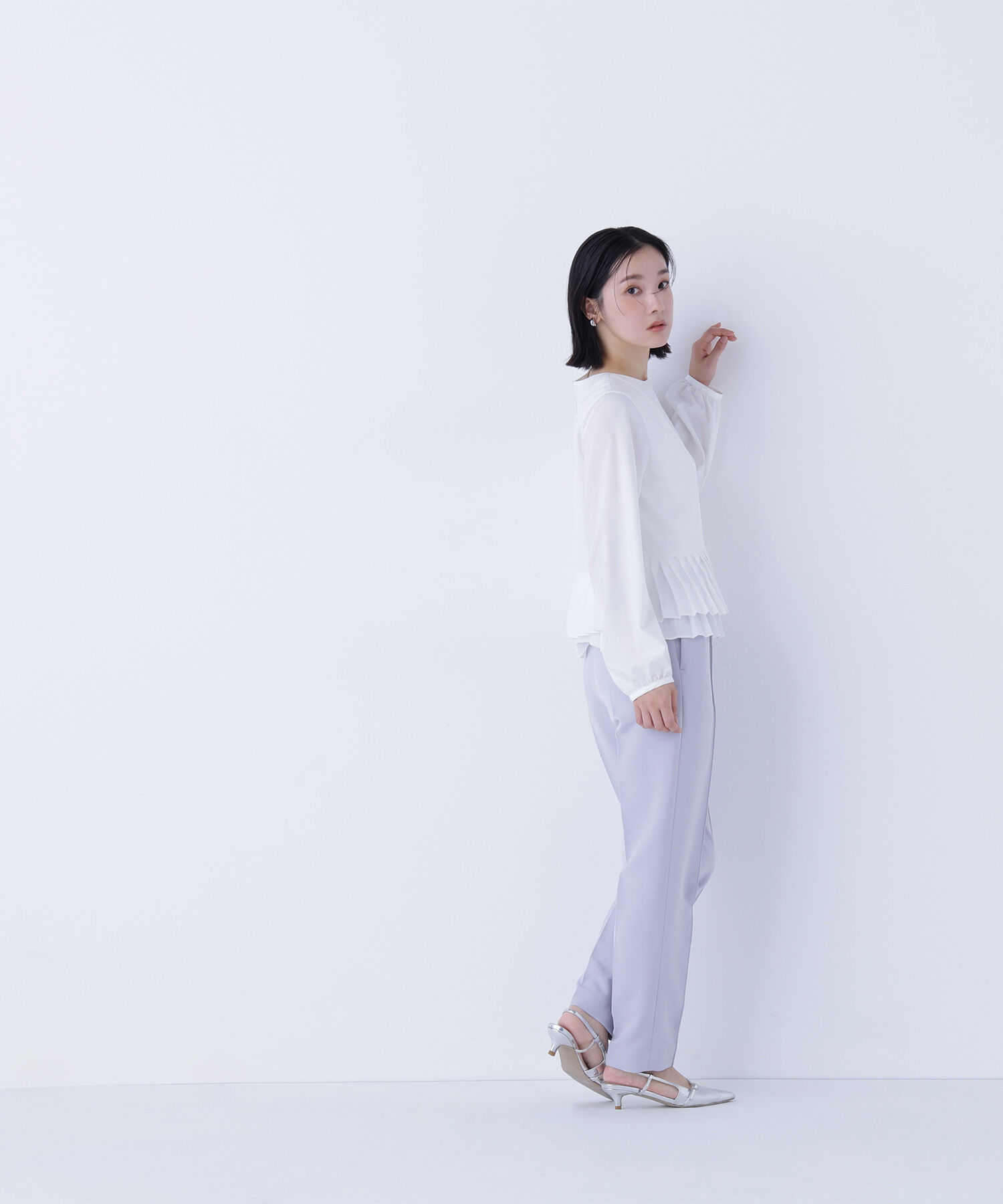  「フロントボタンペプラムジレ SETUP テーパードパンツ」|その他|