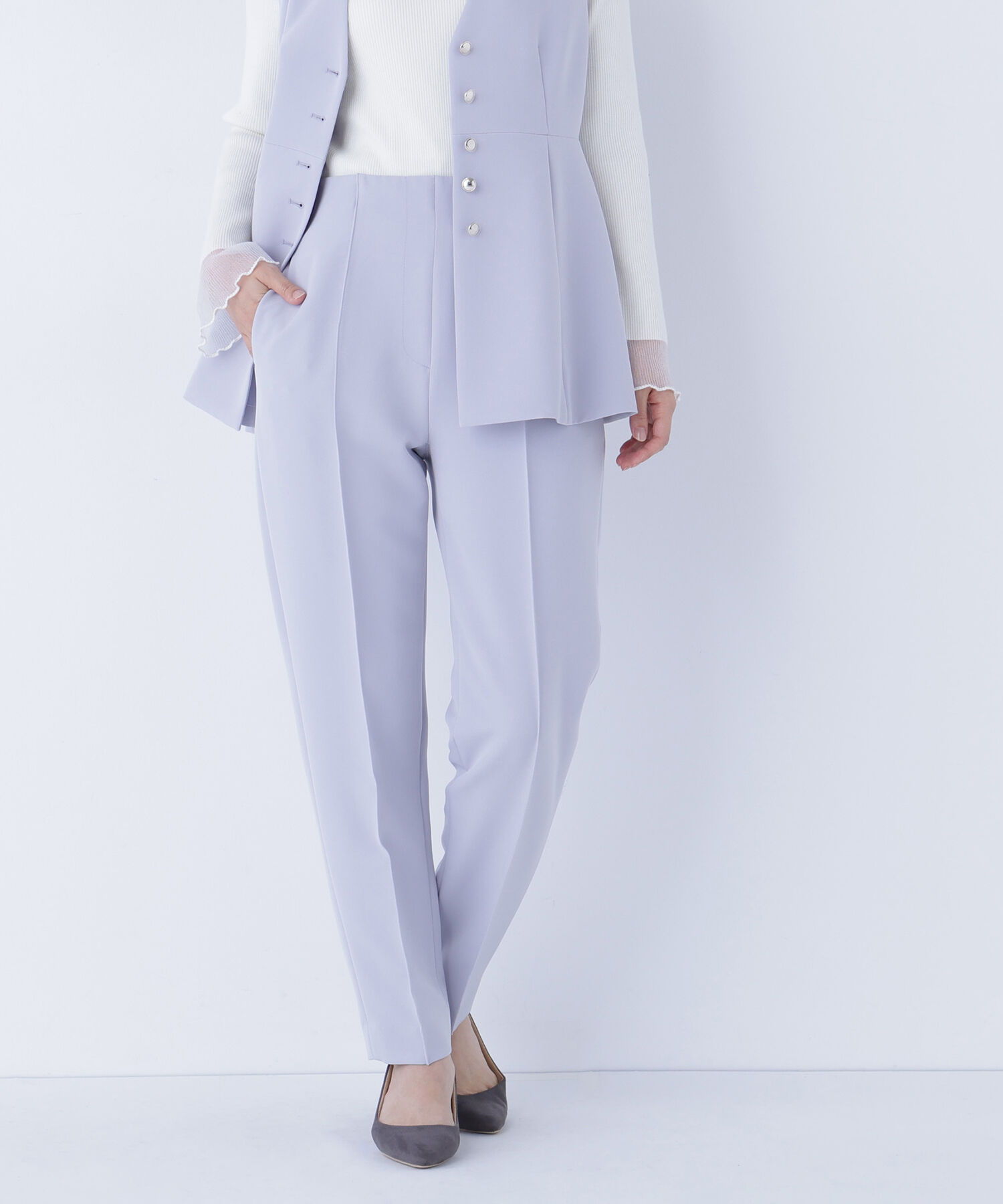  「フロントボタンペプラムジレ SETUP テーパードパンツ」|その他|