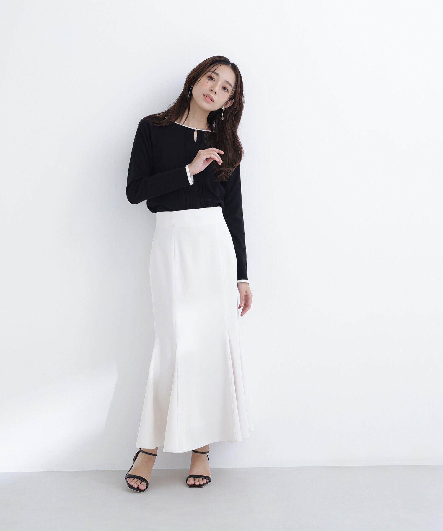  「バイカラーフロントタックニット」|ニット・セーター|