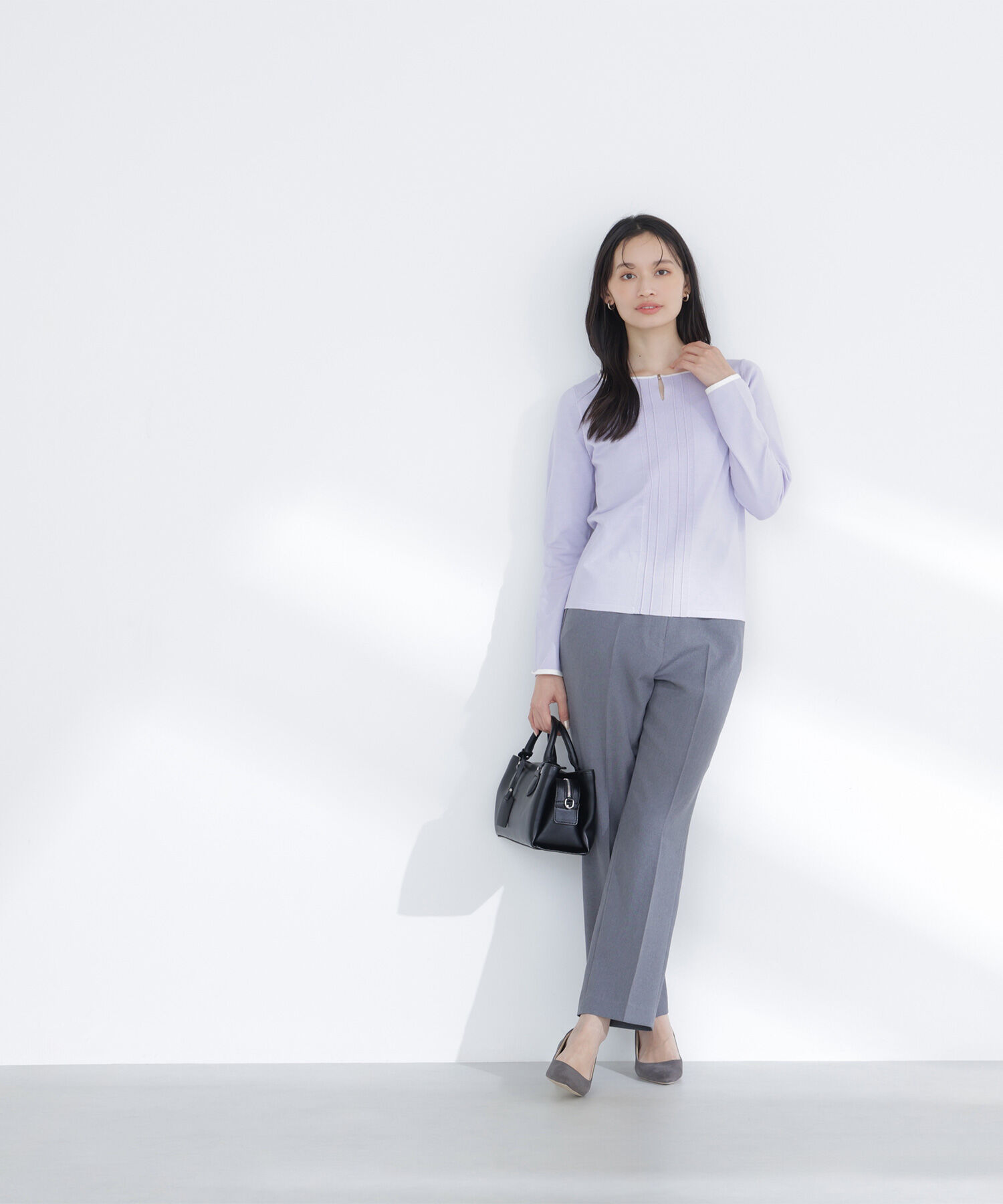  「バイカラーフロントタックニット」|ニット・セーター|