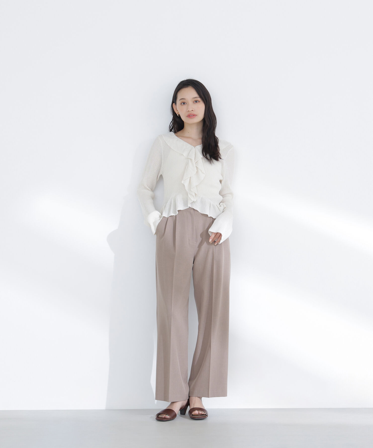  「フリルトリムカーディガン」|ニット・セーター|