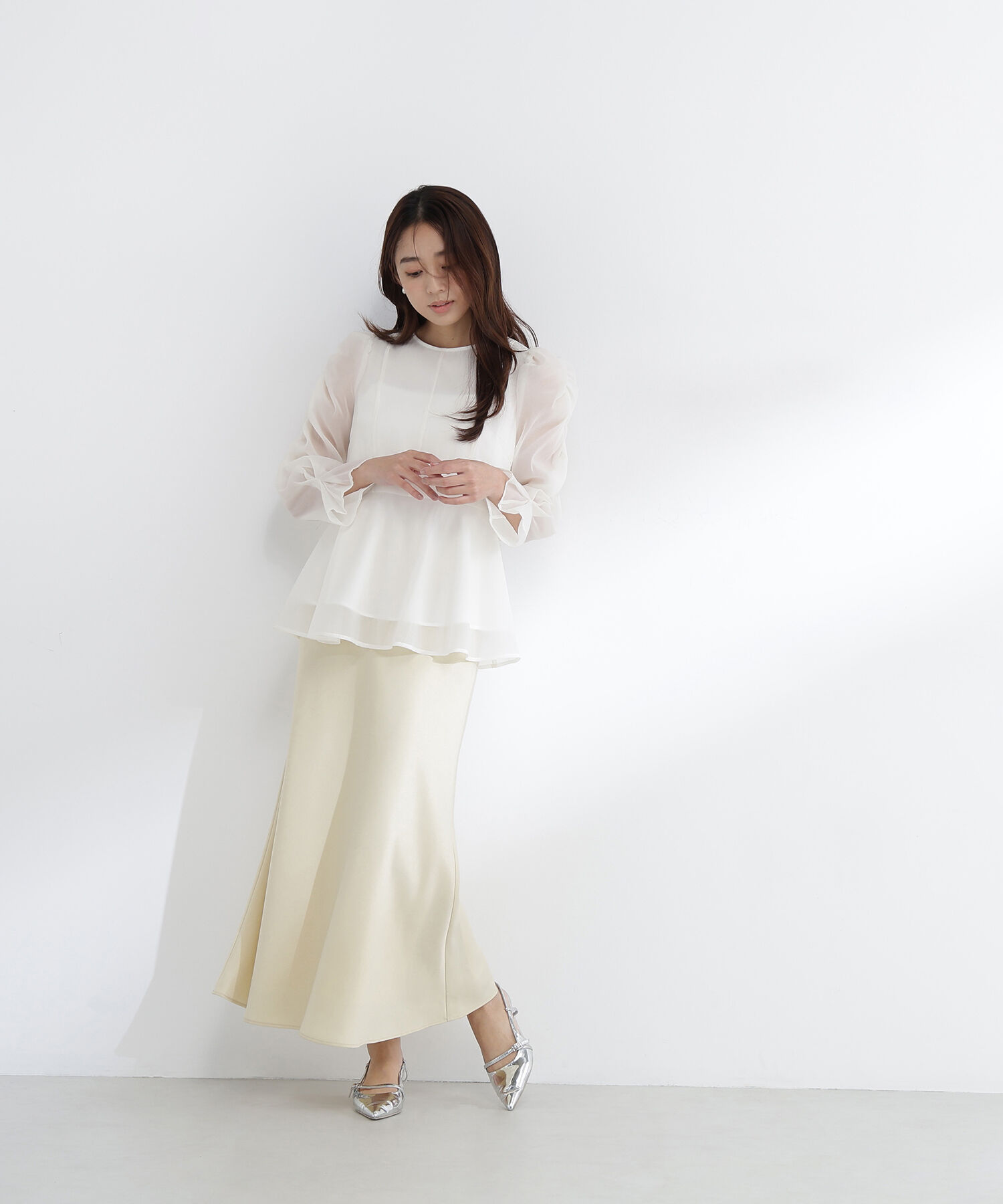  「バイアスサテンナロースカート」|スカート|