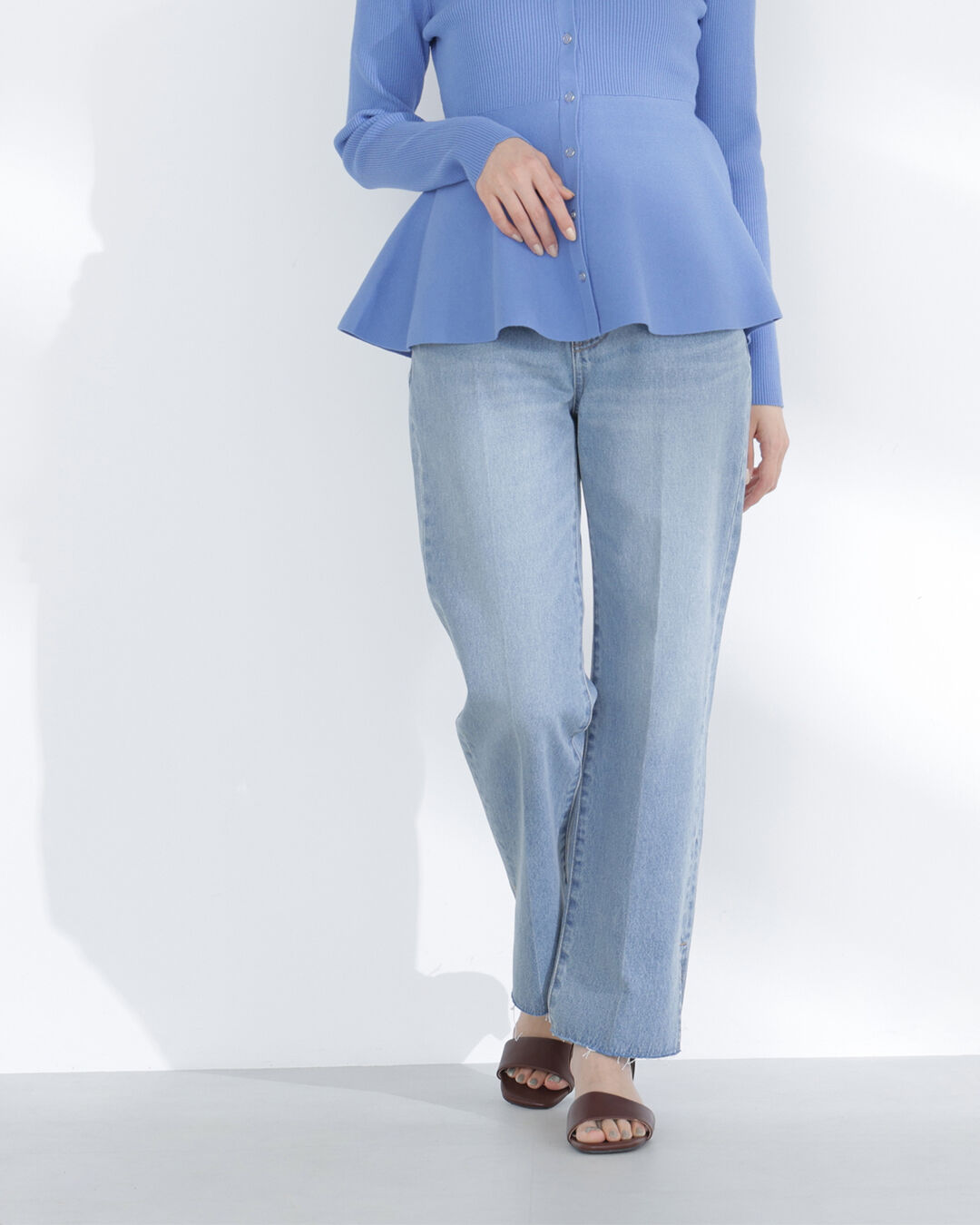  「サイドスリットストレートデニムパンツ」|その他|