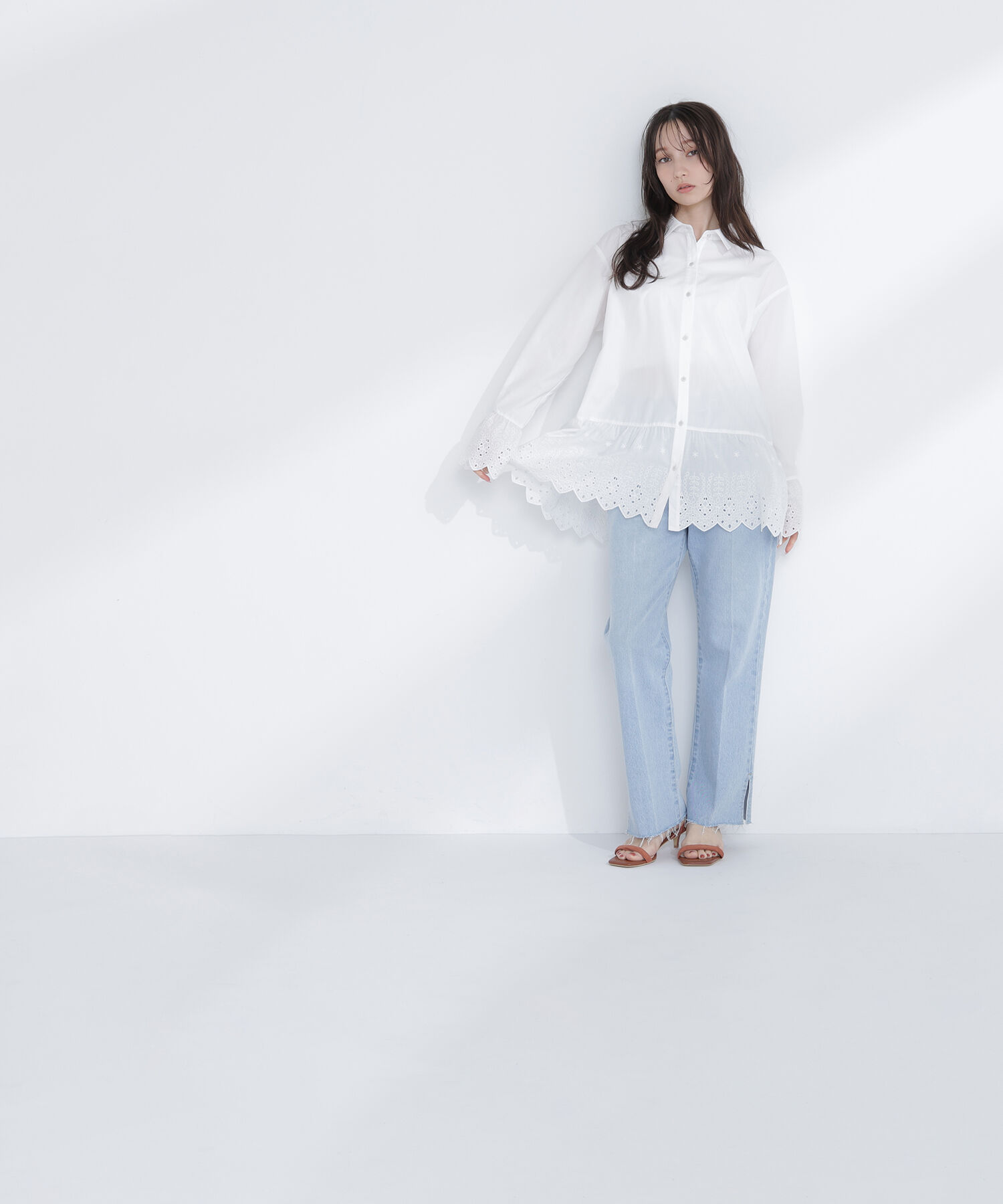  「サイドスリットストレートデニムパンツ」|その他|