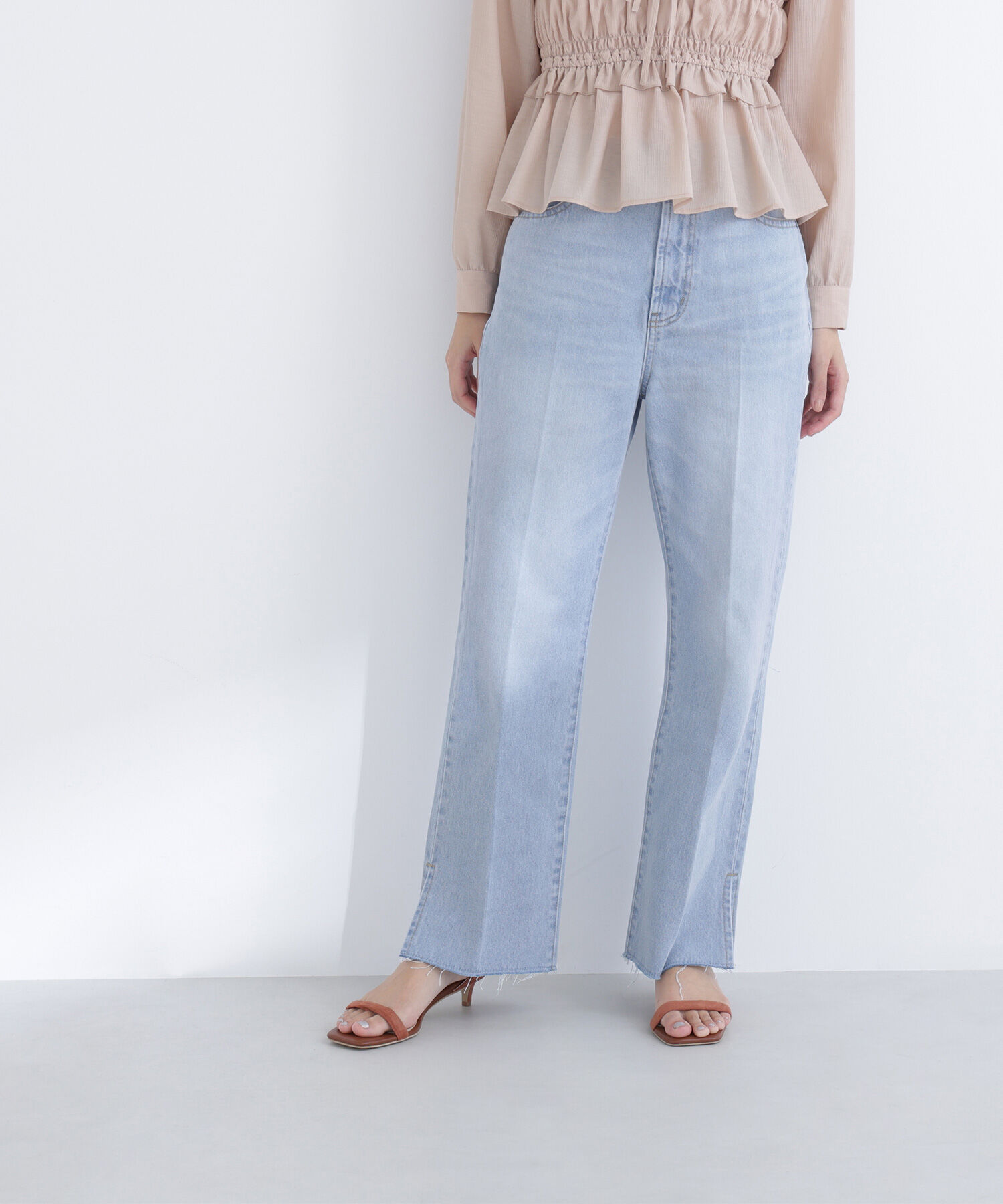  「サイドスリットストレートデニムパンツ」|その他|