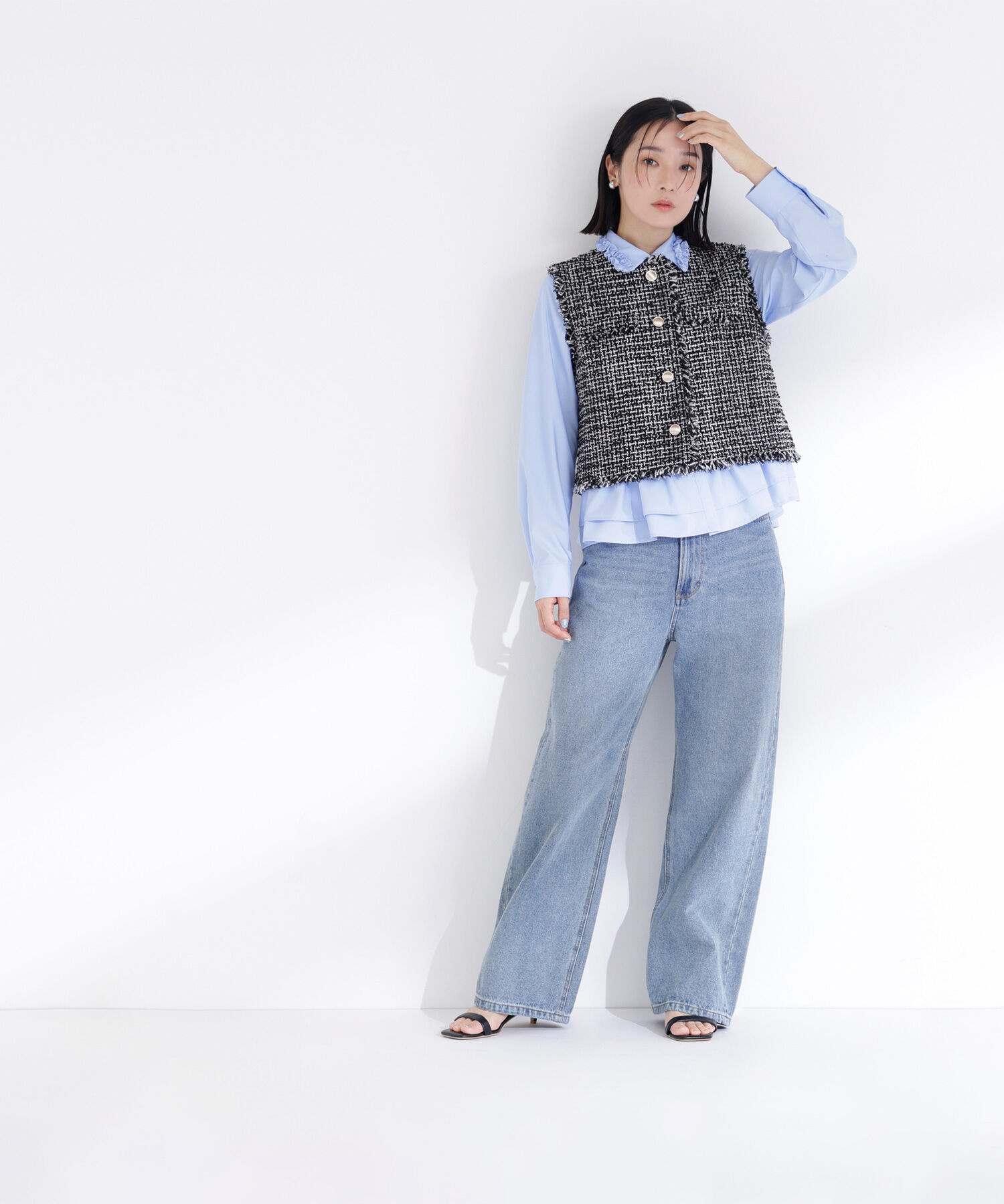  「ツイードシリーズ コンパクトジレ」|ブルゾン・スタジャン|