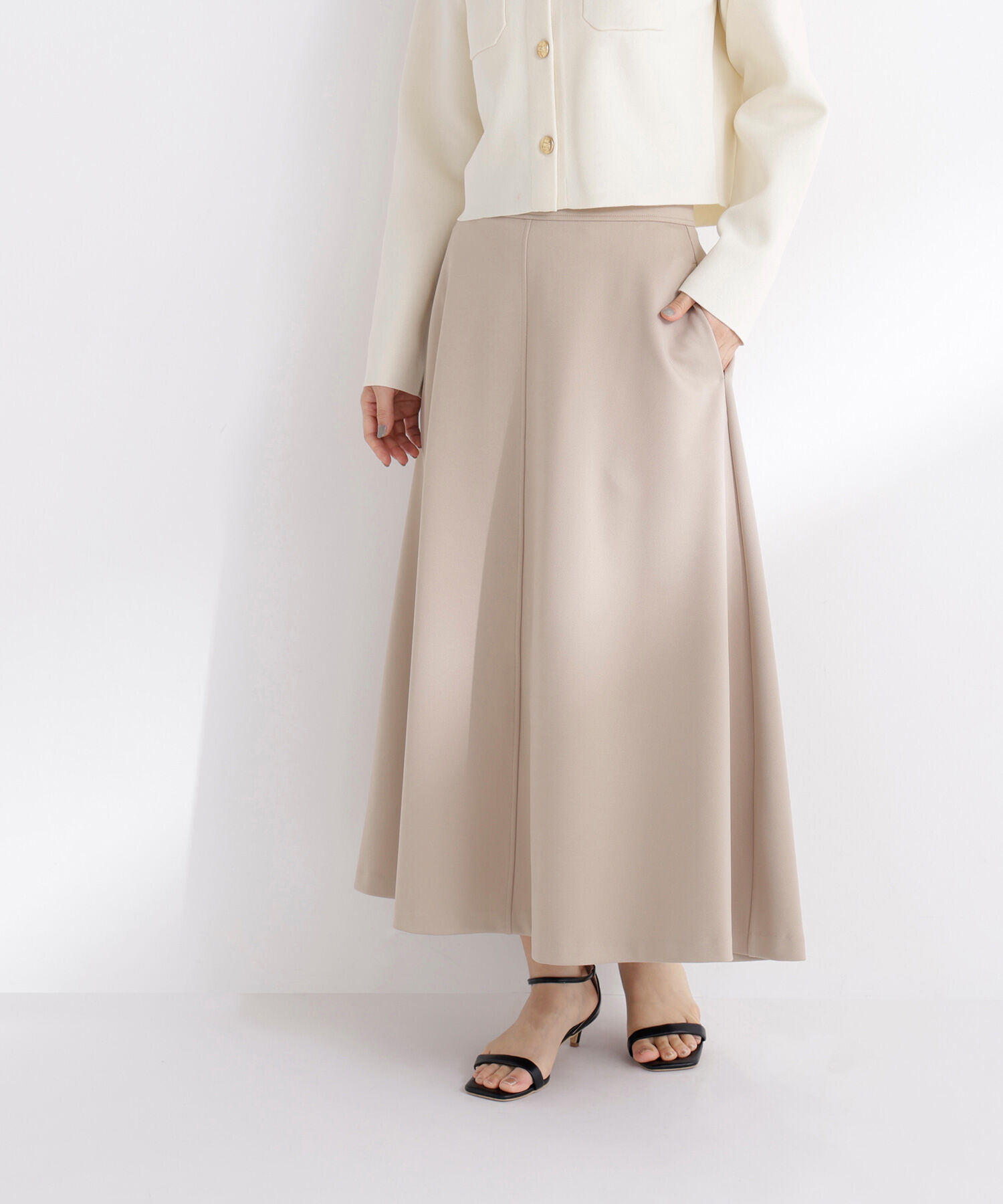  「ストレッチカルゼシリーズ フレアスカート」|スカート|