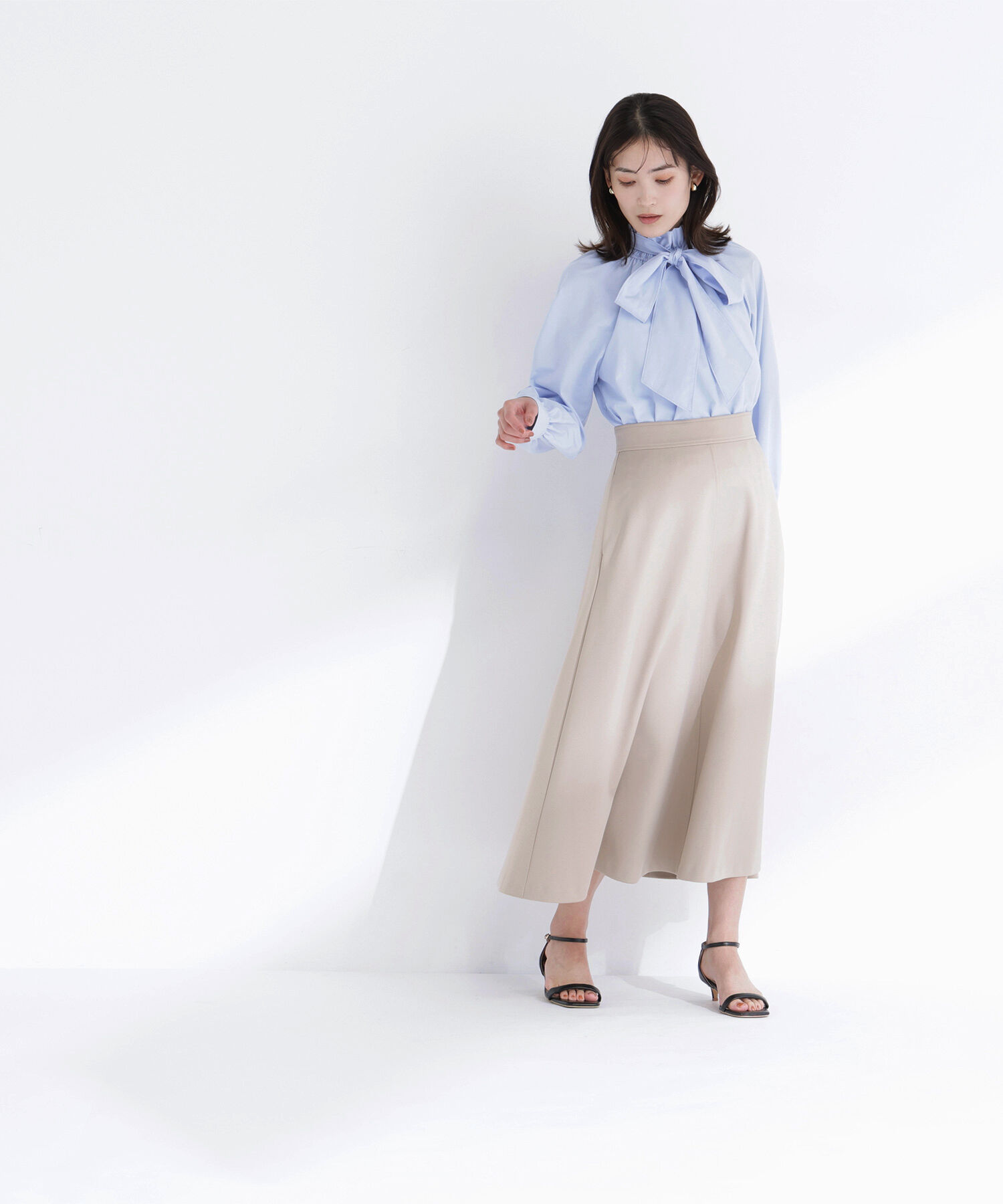  「ストレッチカルゼシリーズ フレアスカート」|スカート|