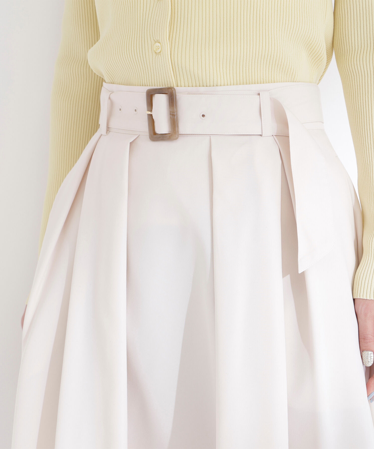  「ベルテッドタックフレアスカート」|スカート|