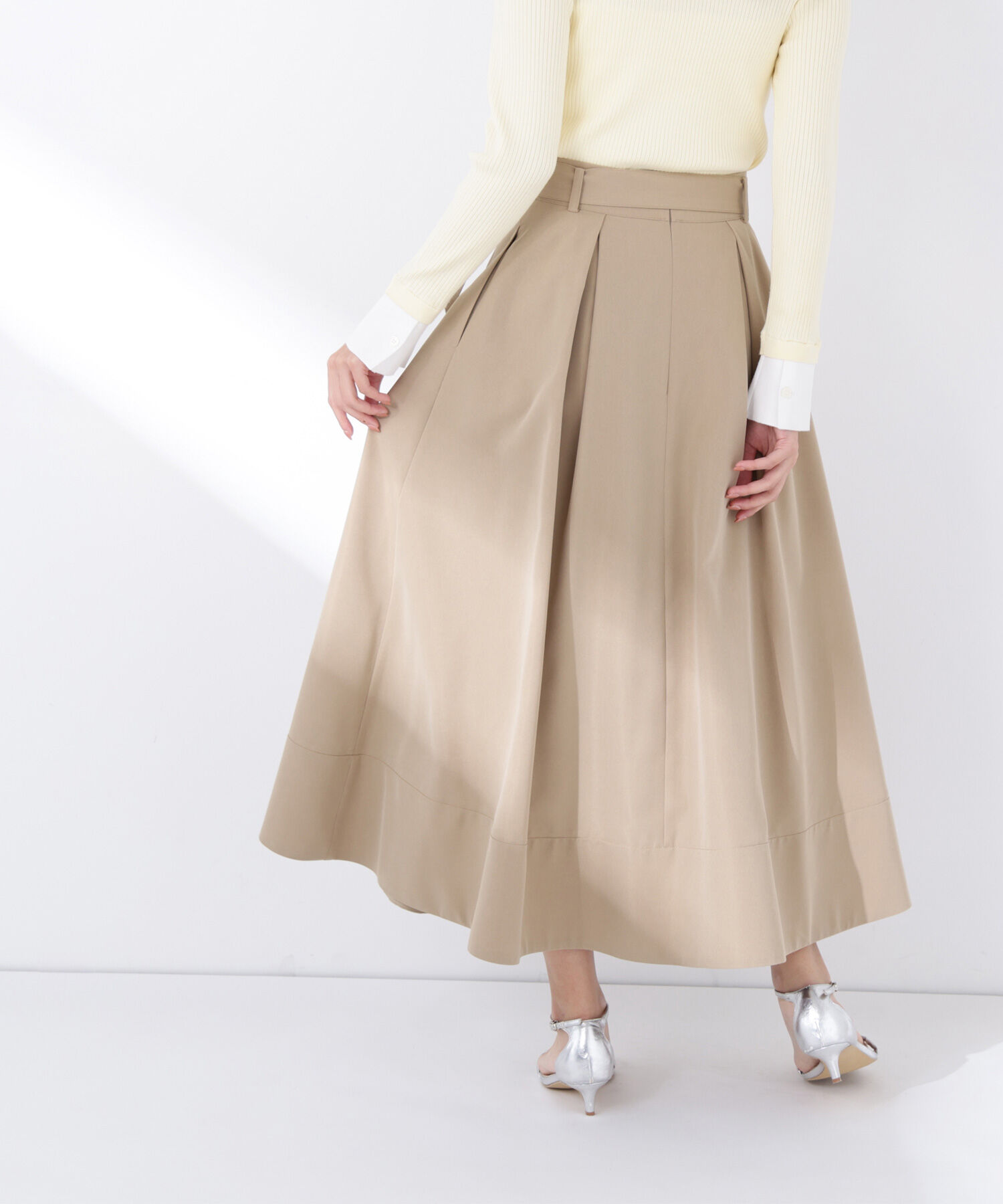  「ベルテッドタックフレアスカート」|スカート|