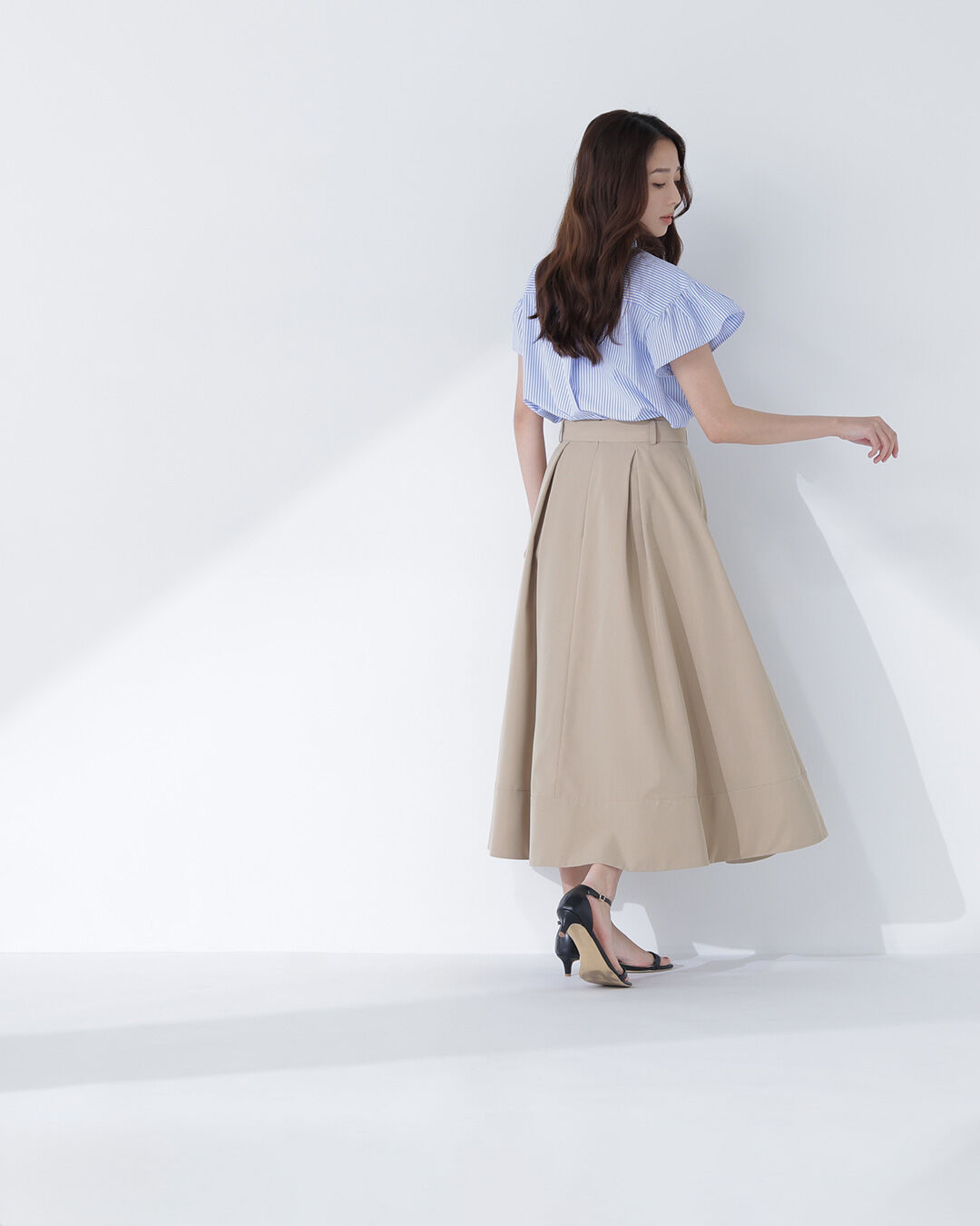  「ベルテッドタックフレアスカート」|スカート|