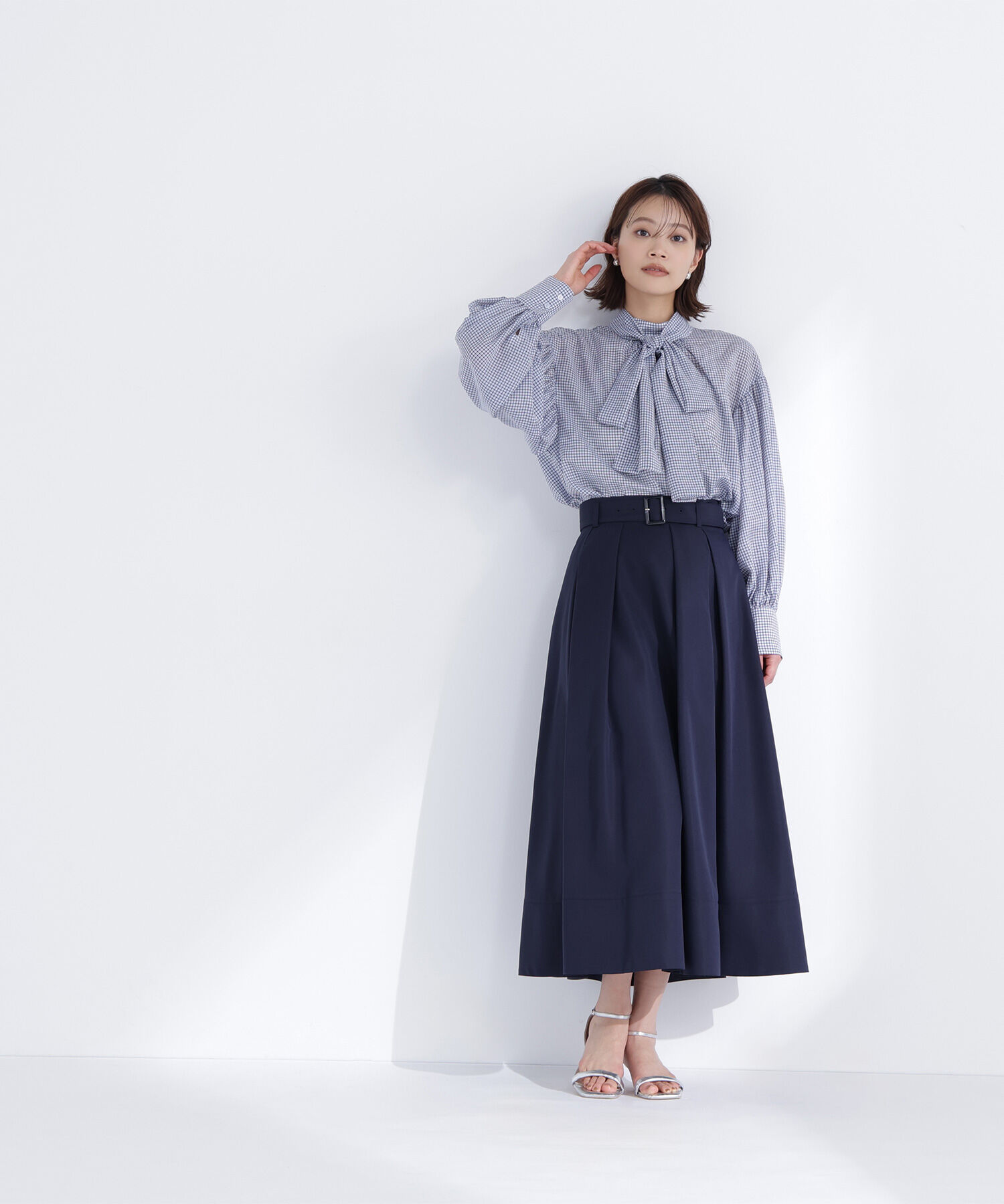  「ベルテッドタックフレアスカート」|スカート|