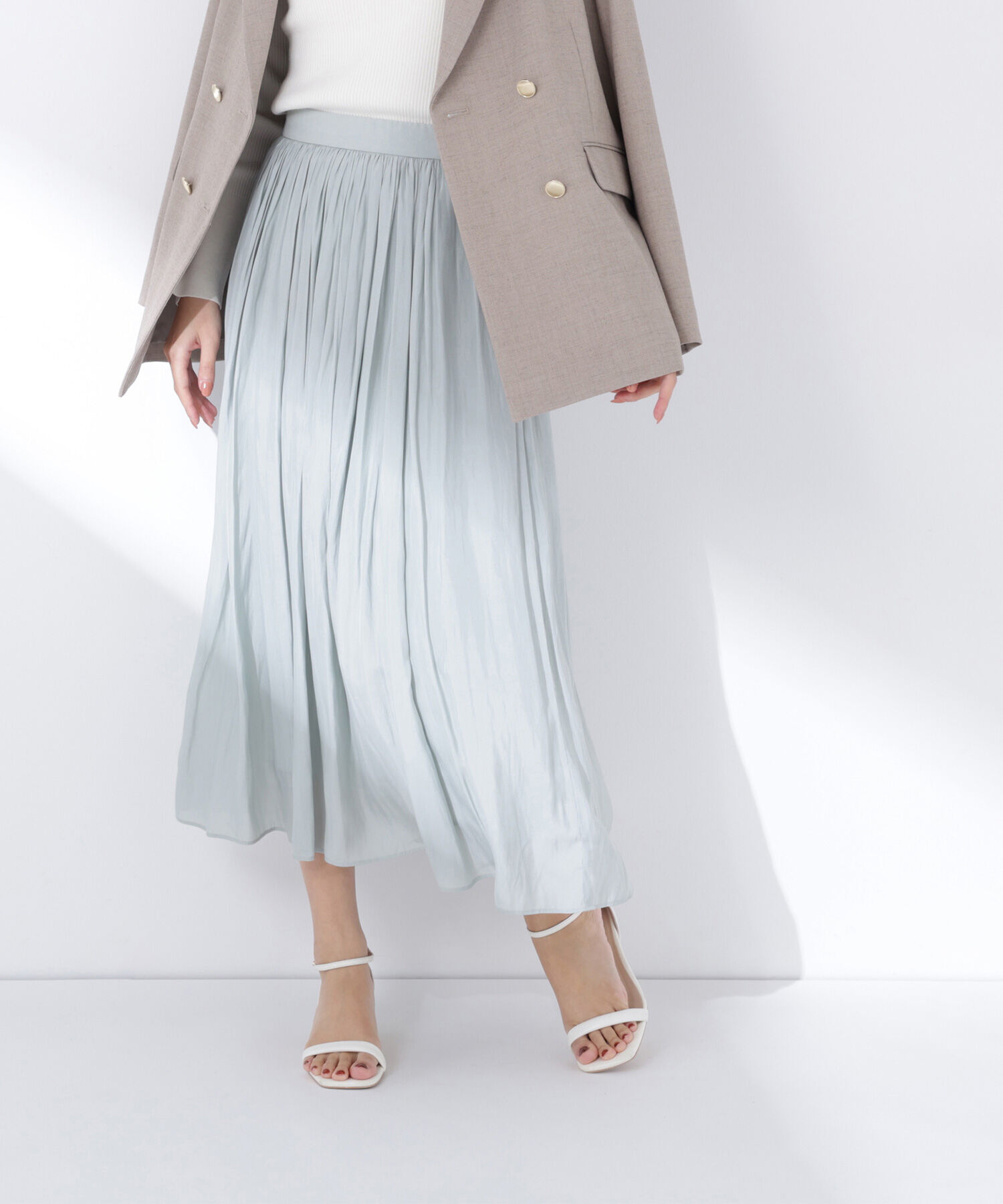  「割繊ギャザースカート」|スカート|