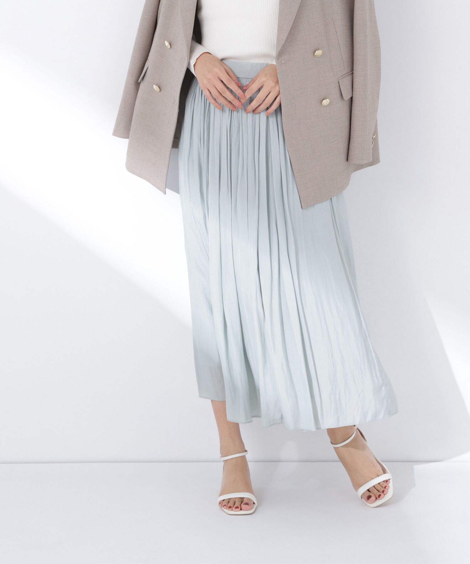  「割繊ギャザースカート」|スカート|