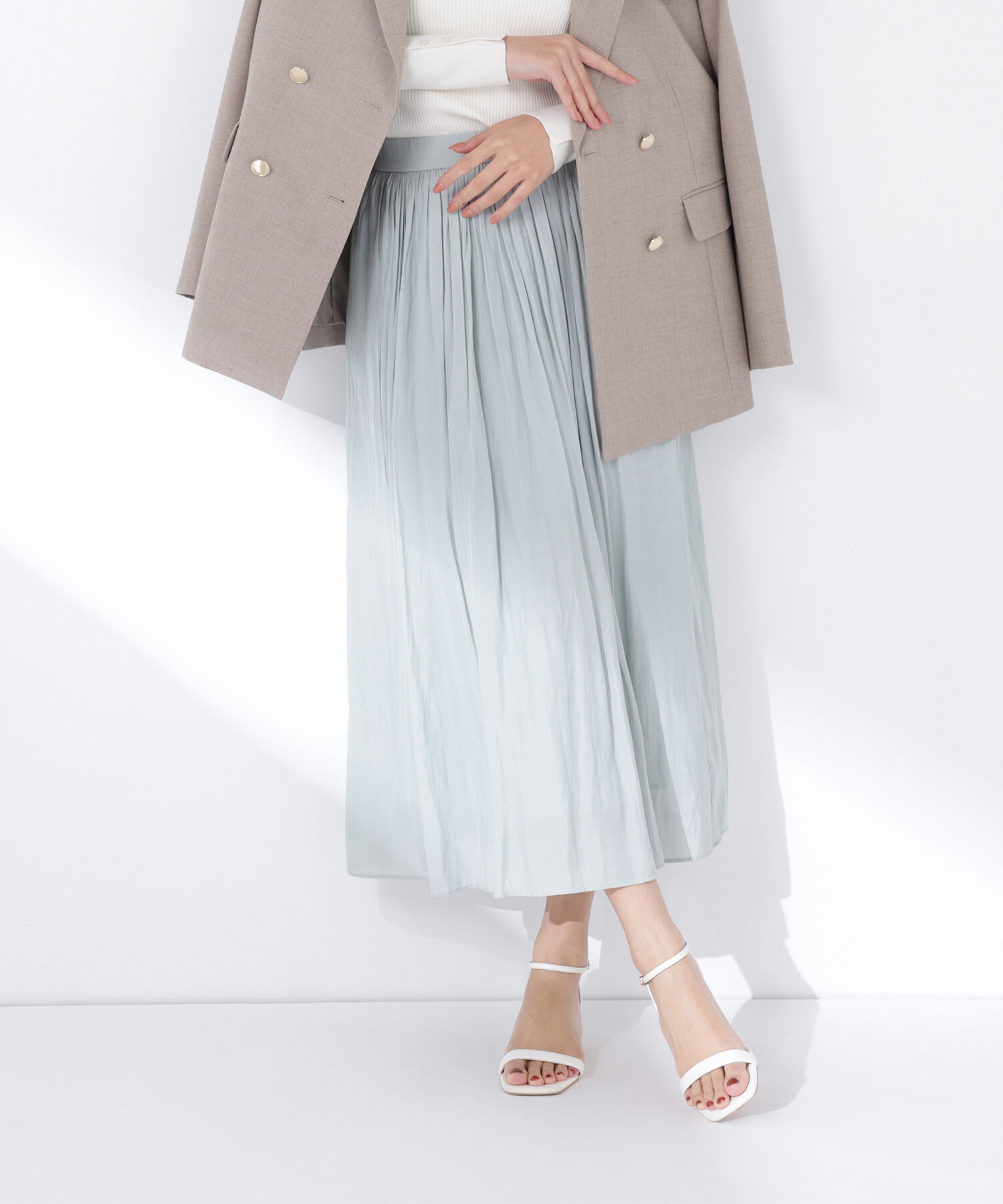  「割繊ギャザースカート」|スカート|