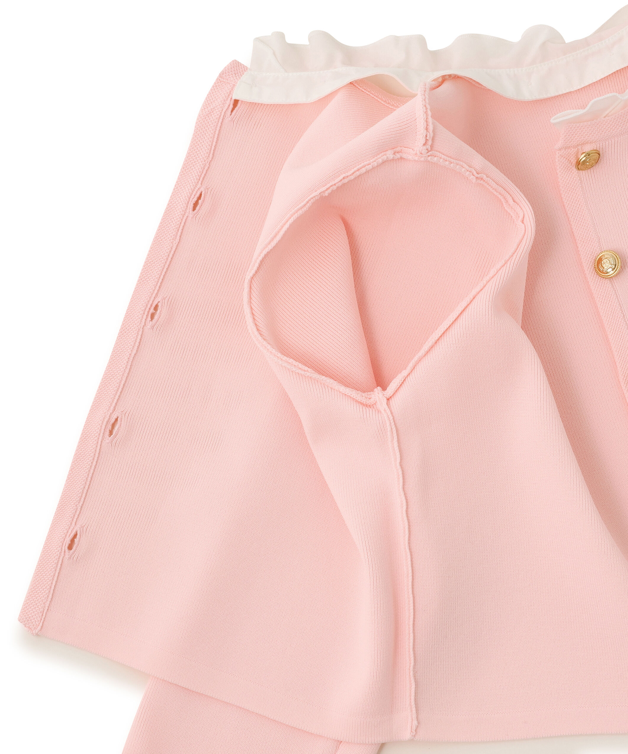  「フリルドッキングニットジャケット」|ニット・セーター|