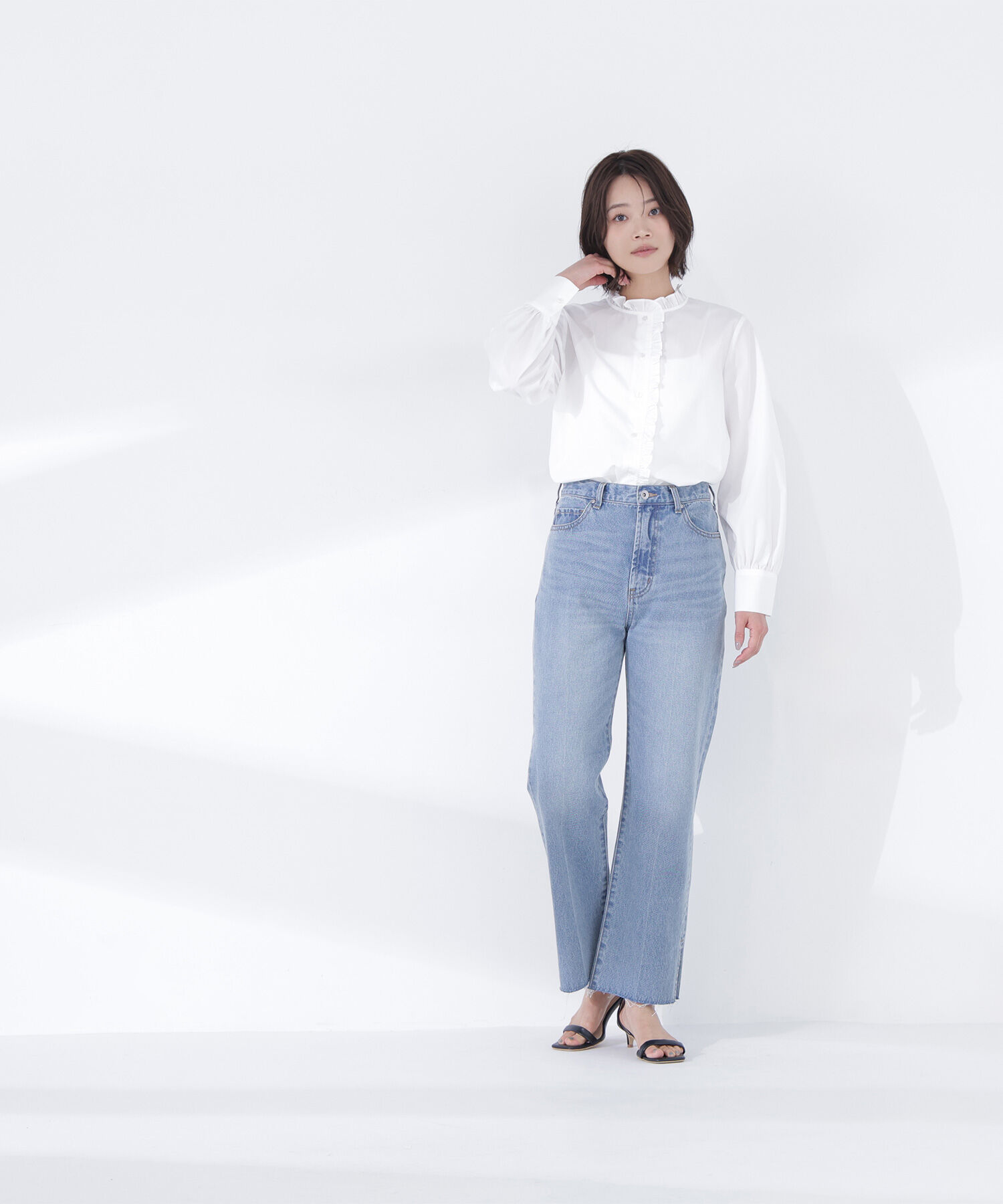  「スタンドネックフリルブラウス」|シャツ・ブラウス|