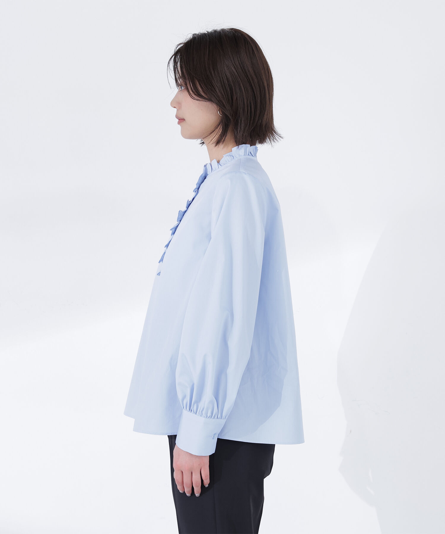  「スタンドネックフリルブラウス」|シャツ・ブラウス|