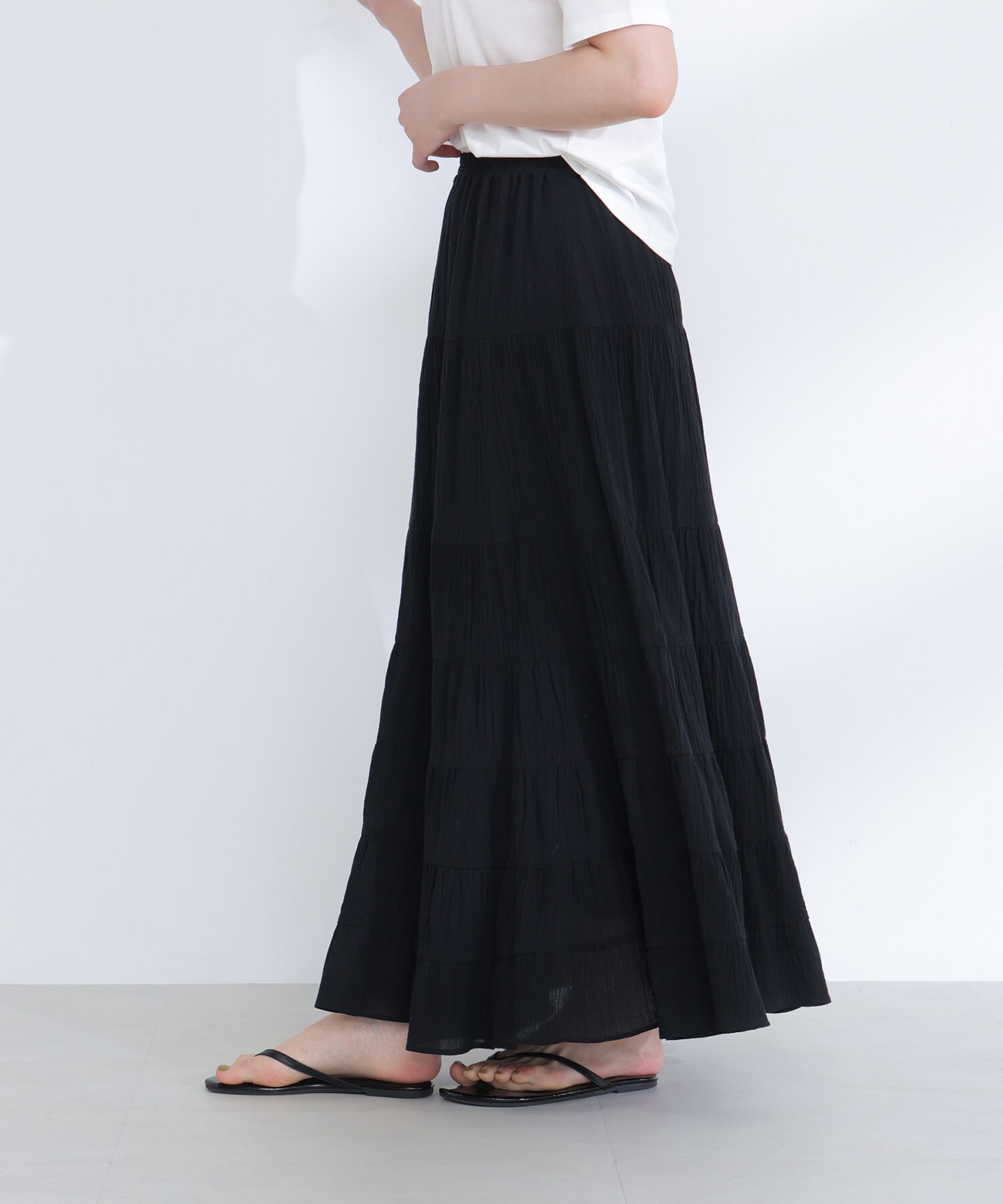  「楊柳ティアードロングスカート」|スカート|