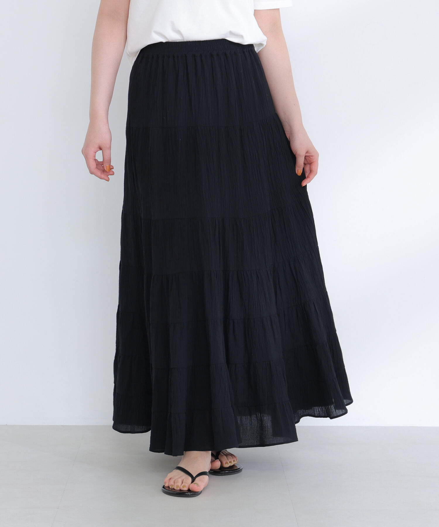  「楊柳ティアードロングスカート」|スカート|