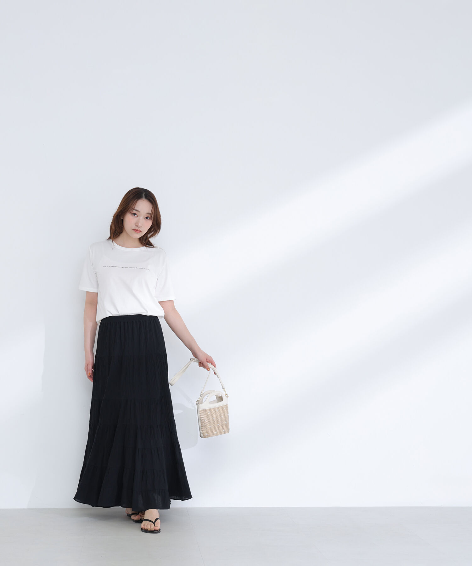  「楊柳ティアードロングスカート」|スカート|