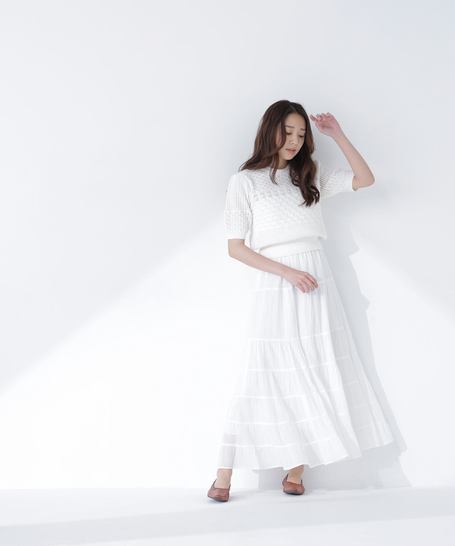  「楊柳ティアードロングスカート」|スカート|