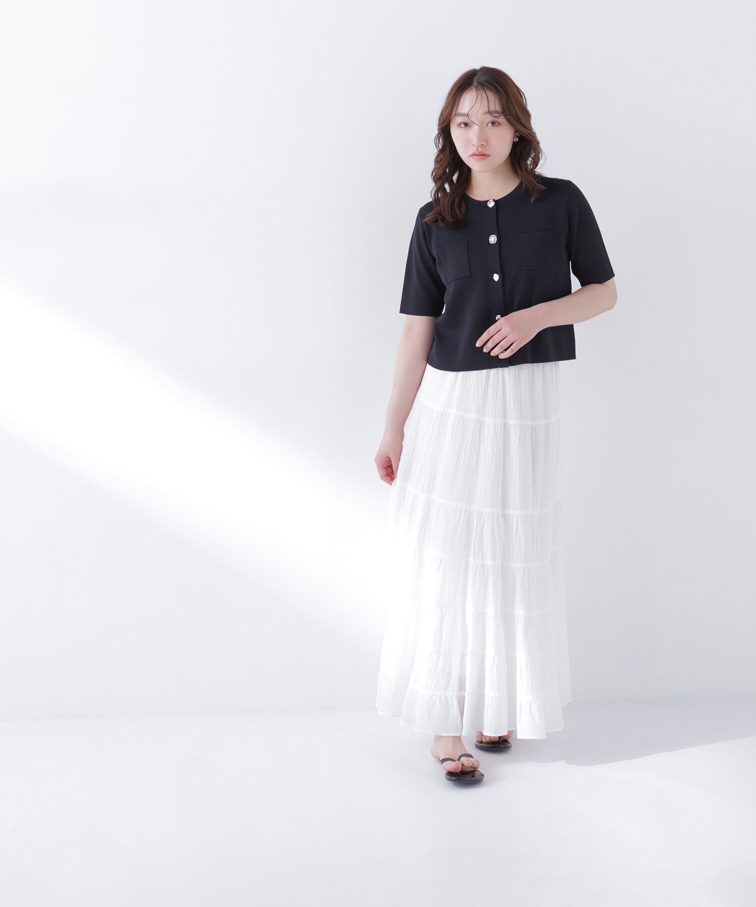  「楊柳ティアードロングスカート」|スカート|