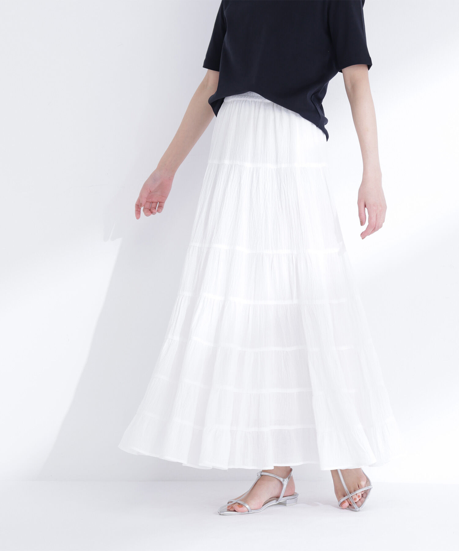  「楊柳ティアードロングスカート」|スカート|