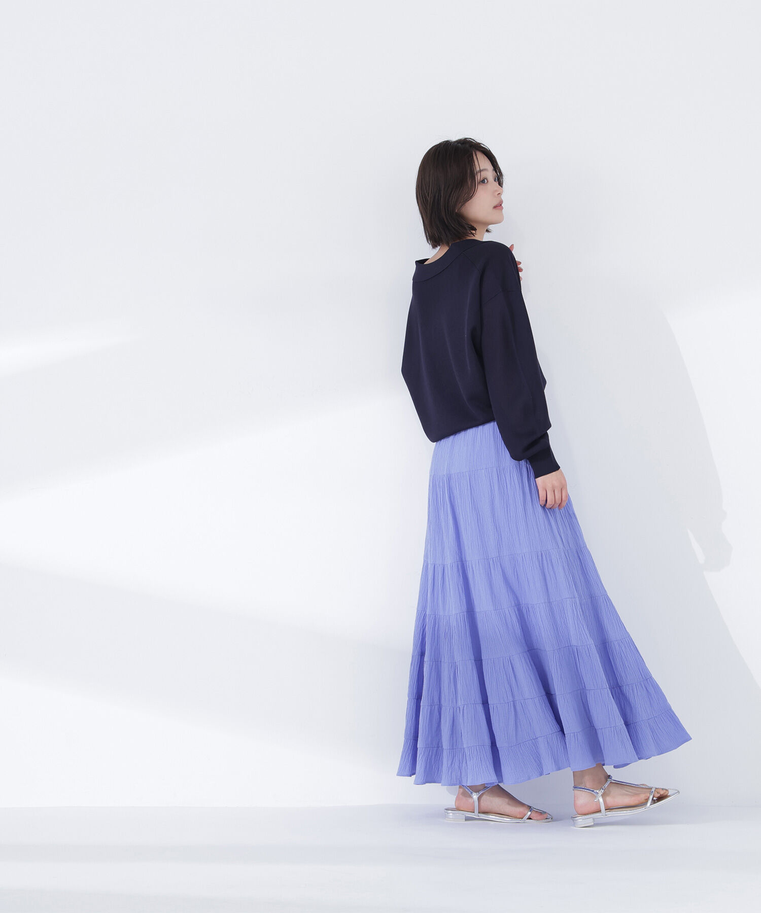  「楊柳ティアードロングスカート」|スカート|ディープブル 1