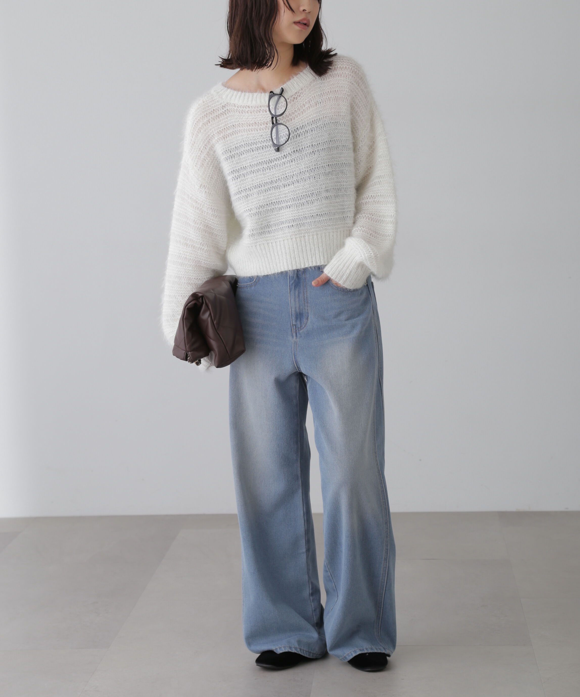  「[XS-Lサイズ展開]サイドパネルヴィンテージライクワイドデニム」|その他|