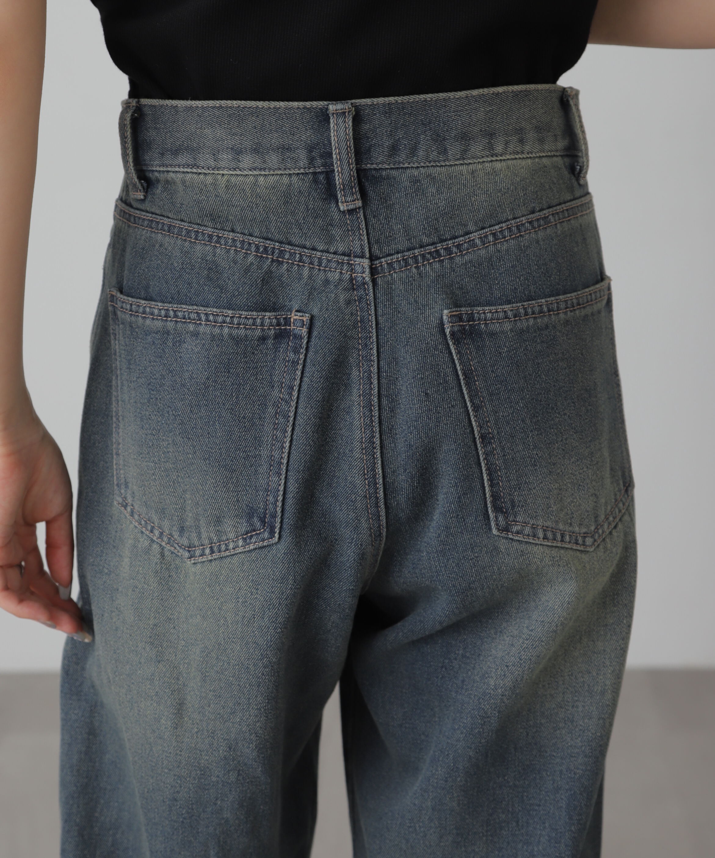  「[XS-Lサイズ展開]サイドパネルヴィンテージライクワイドデニム」|その他|