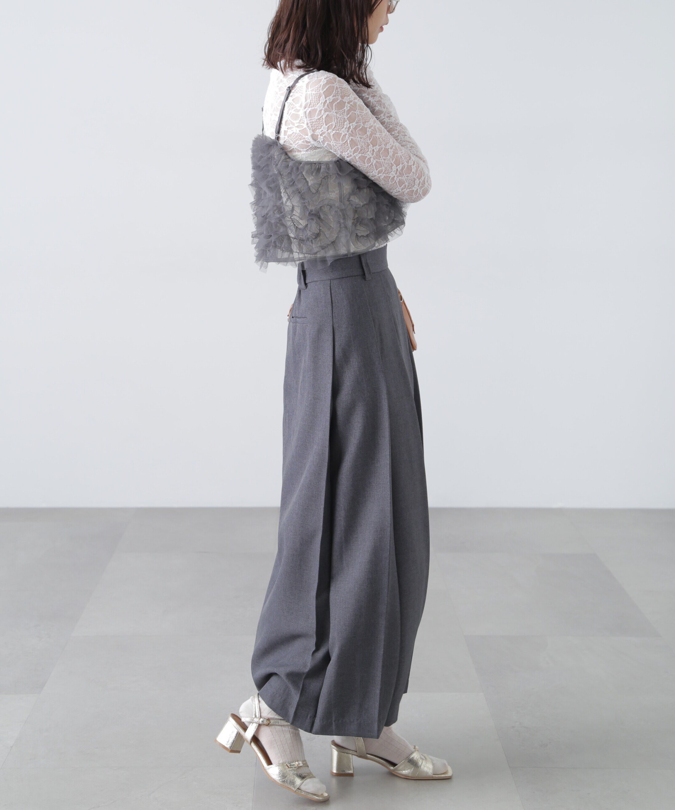  「フロントスリットプリーツロングスカート」|スカート|