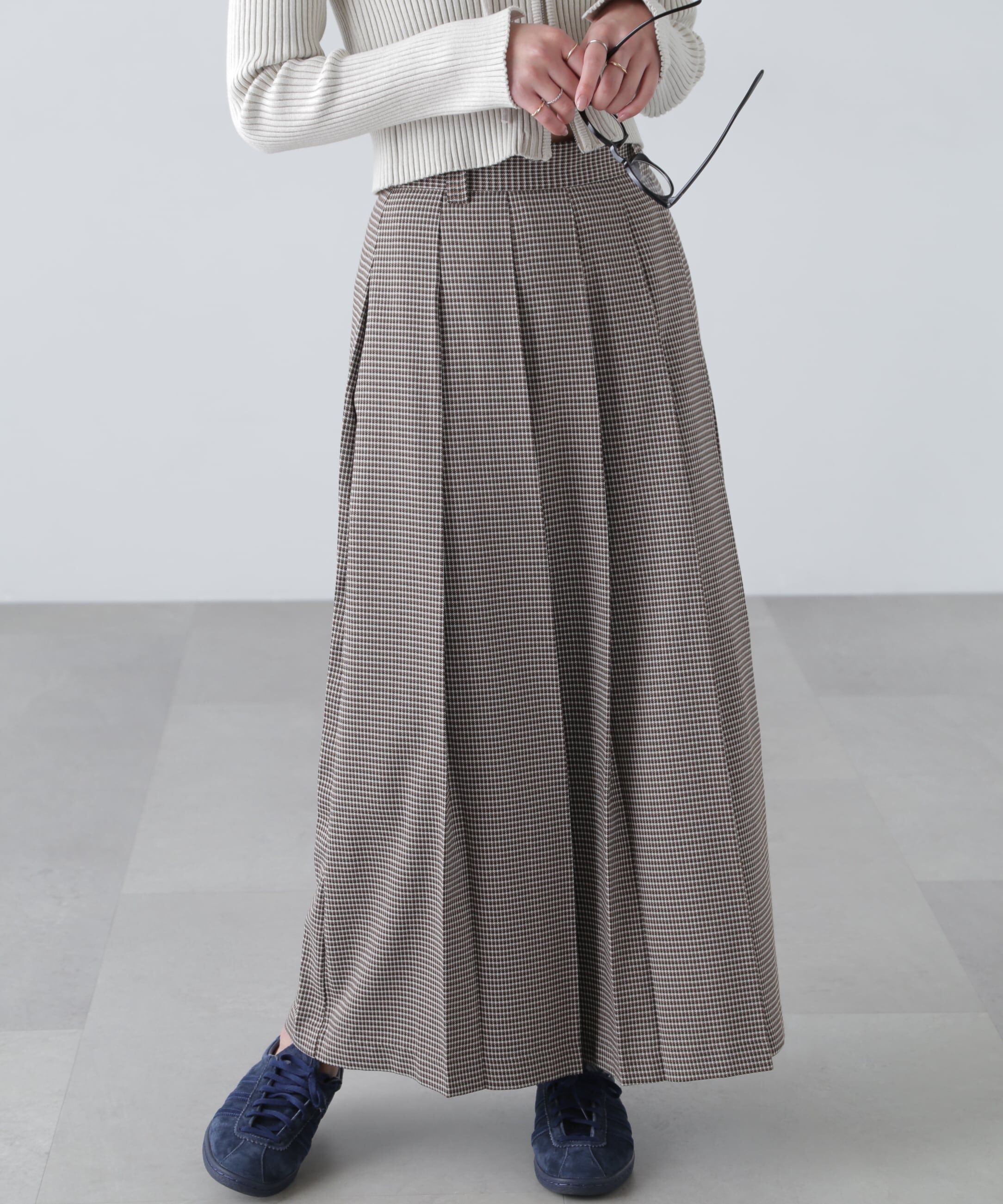  「フロントスリットプリーツロングスカート」|スカート|