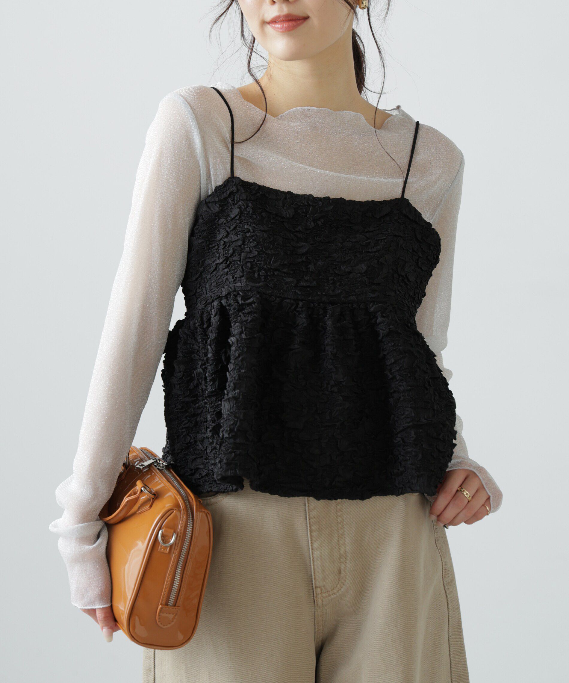  「ラメシアーボートネックカットソー」|Tシャツ・カットソー|