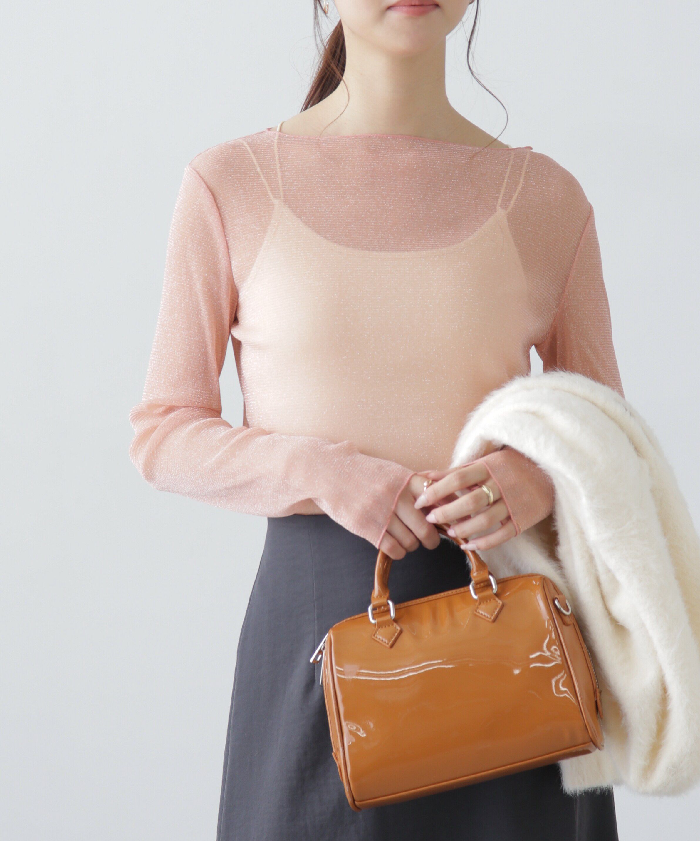  「ラメシアーボートネックカットソー」|Tシャツ・カットソー|