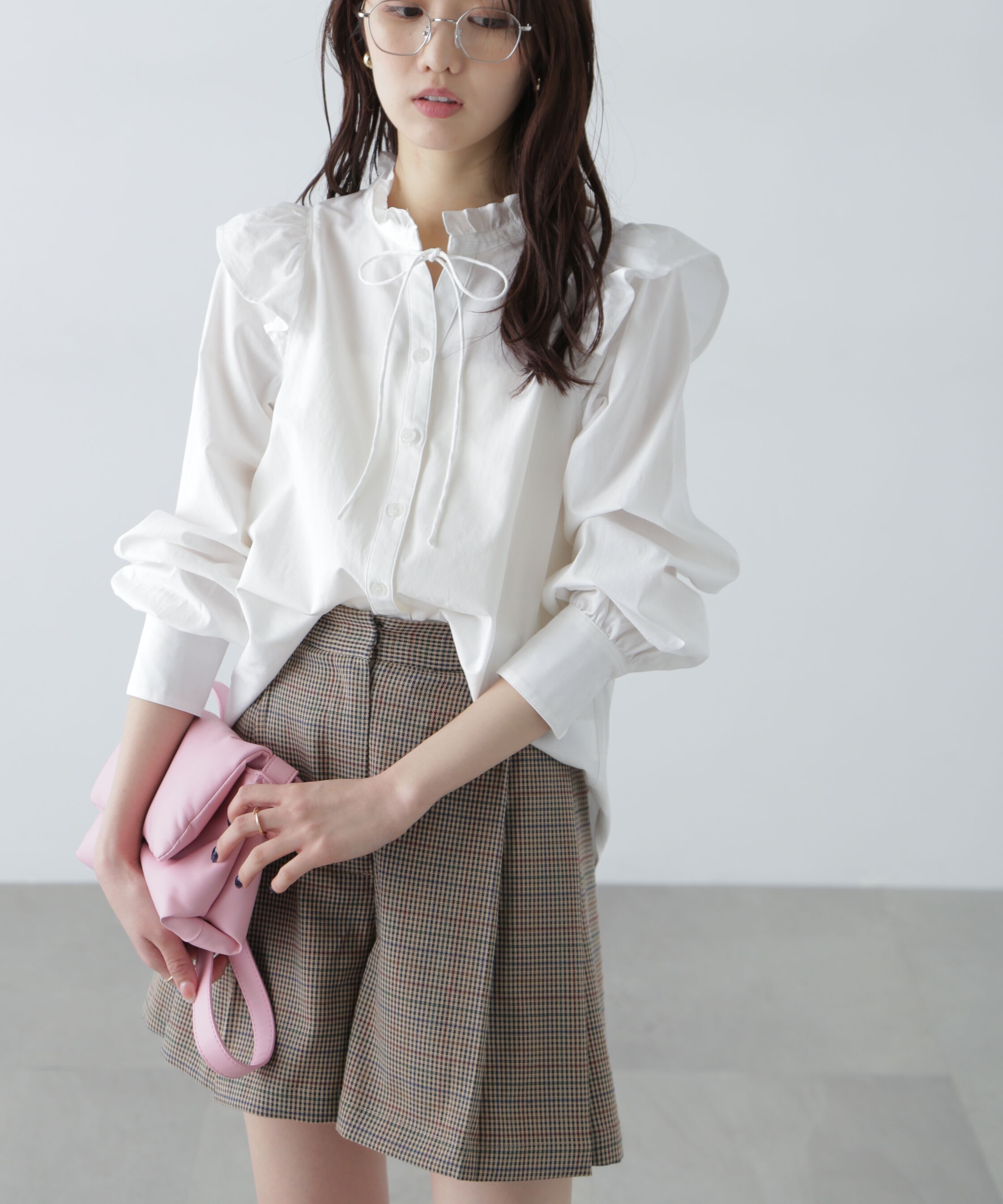  「スタンドフリルブラウス」|シャツ・ブラウス|