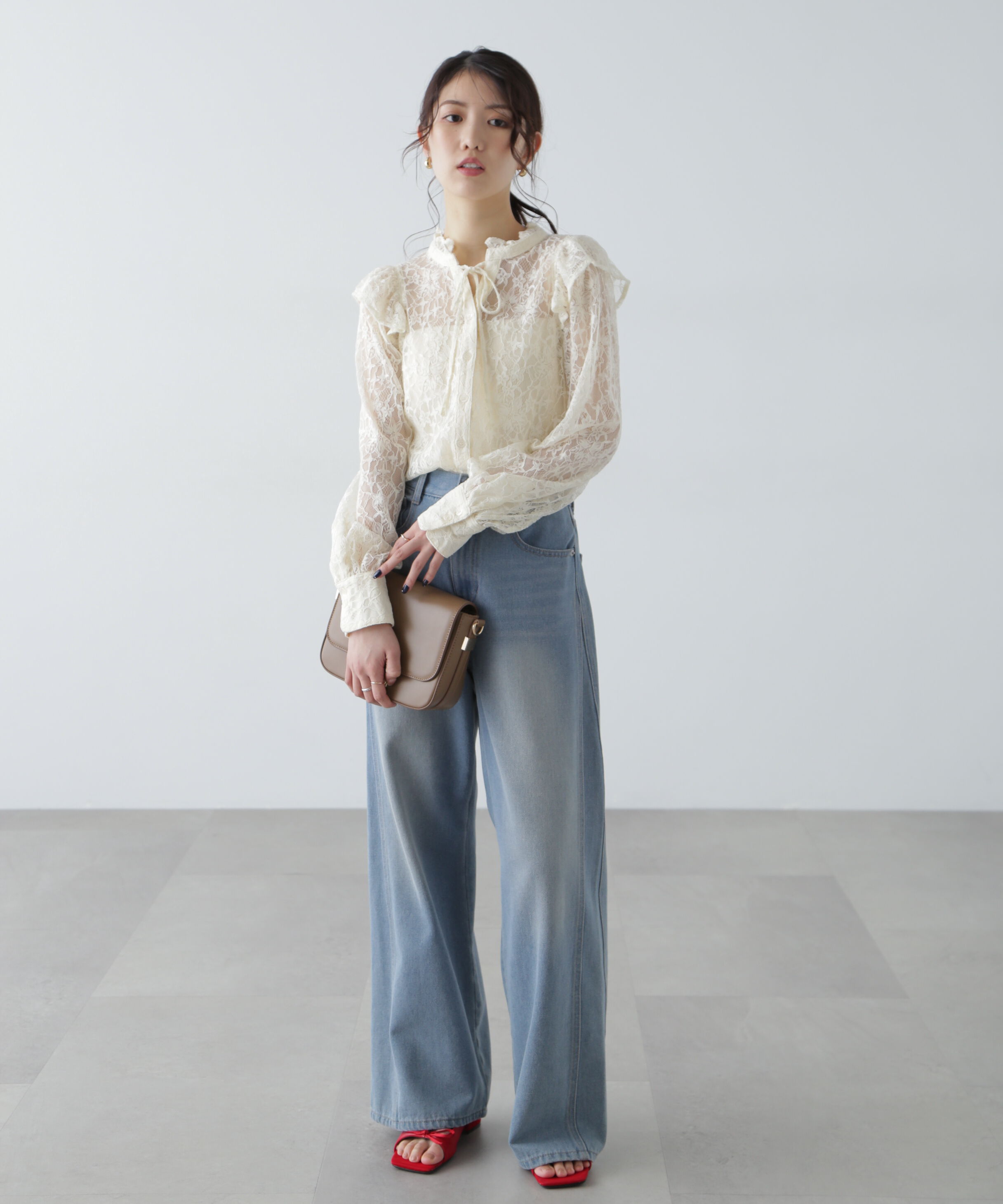  「スタンドフリルブラウス」|シャツ・ブラウス|