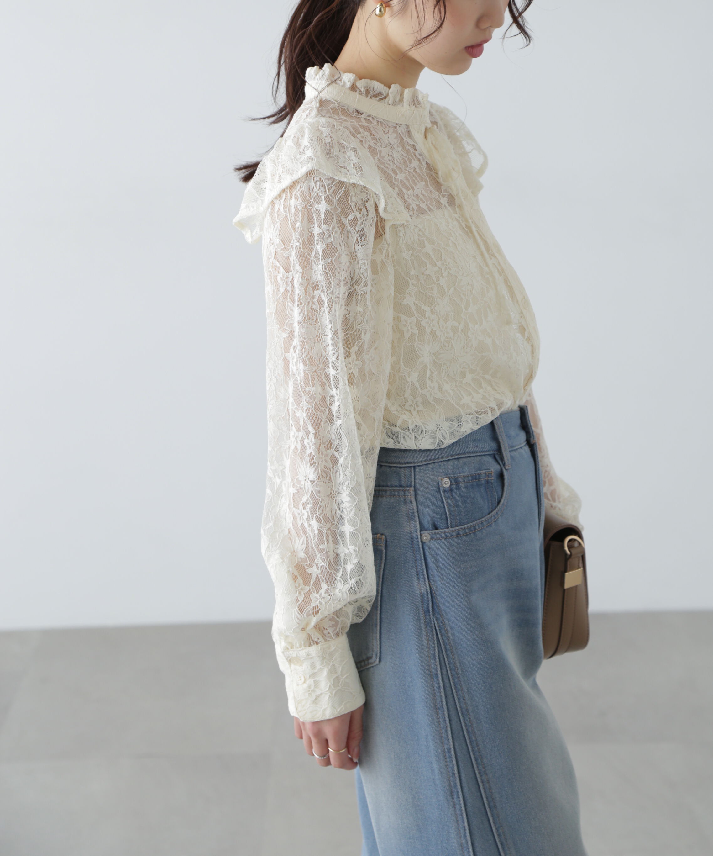  「スタンドフリルブラウス」|シャツ・ブラウス|