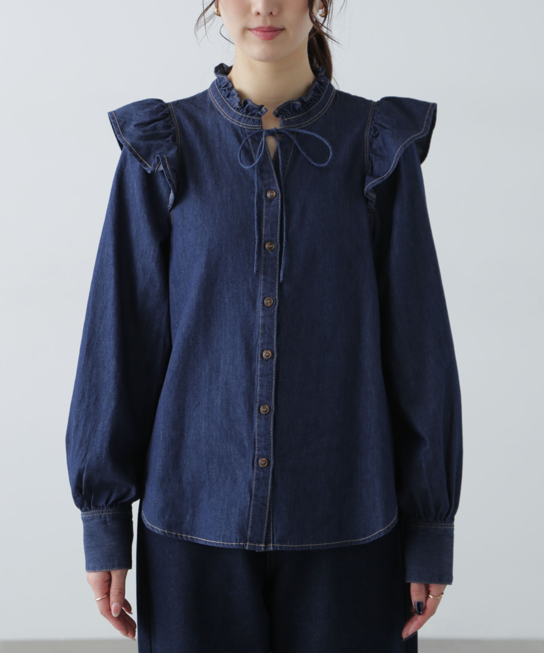  「スタンドフリルブラウス」|シャツ・ブラウス|