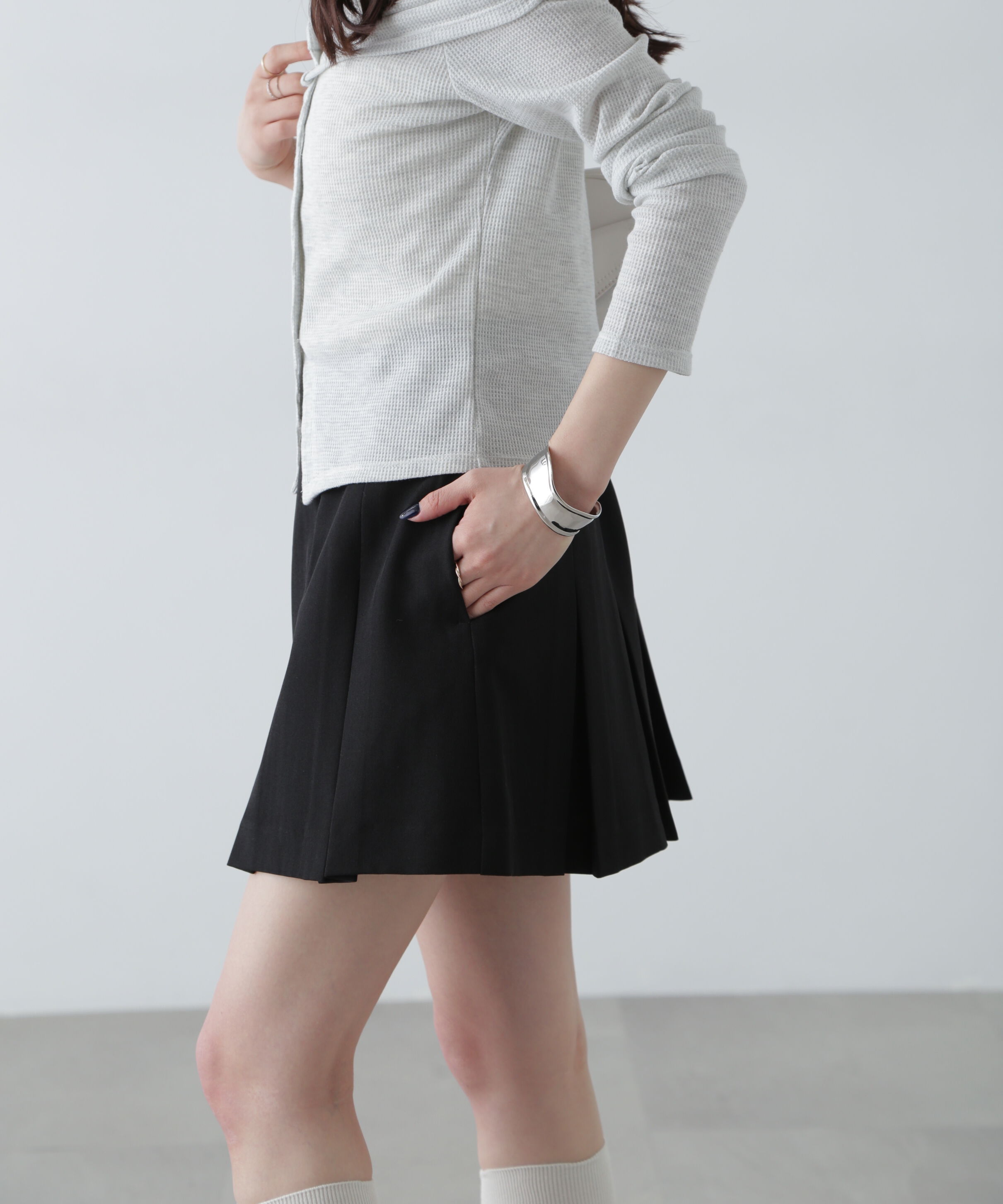  「ボックスプリーツミニスカート」|スカート|