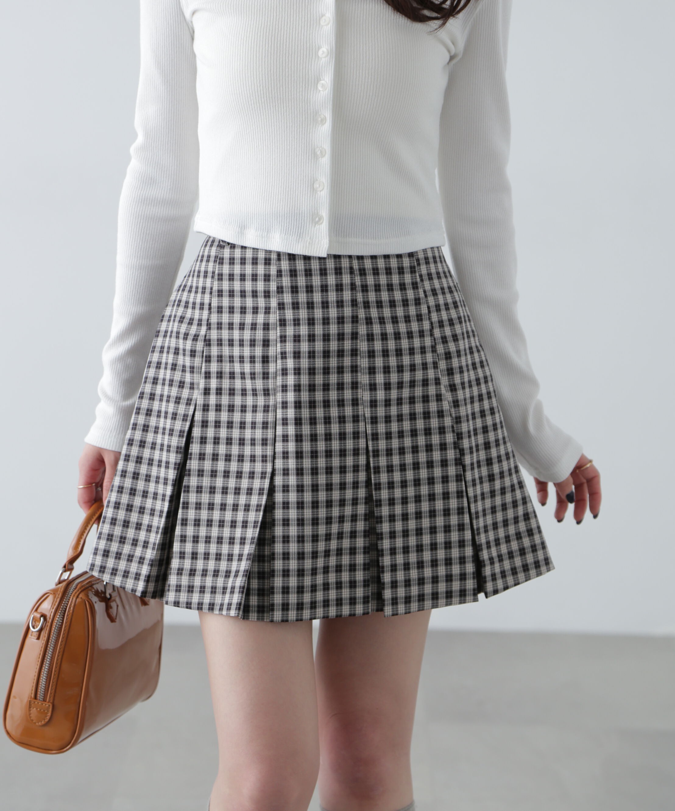 「ボックスプリーツミニスカート」|スカート|