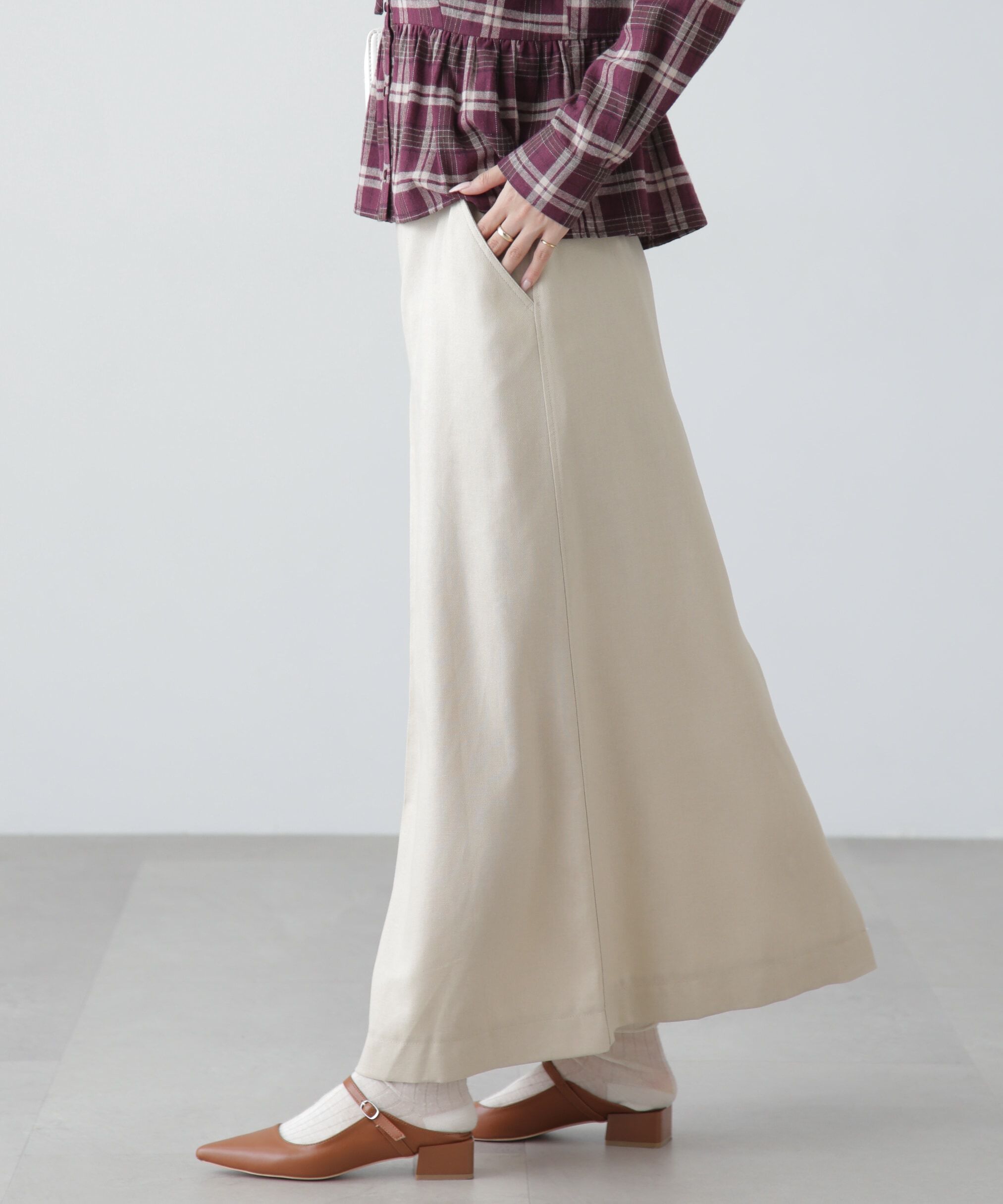  「フロントボックスタックマキシスカート」|スカート|