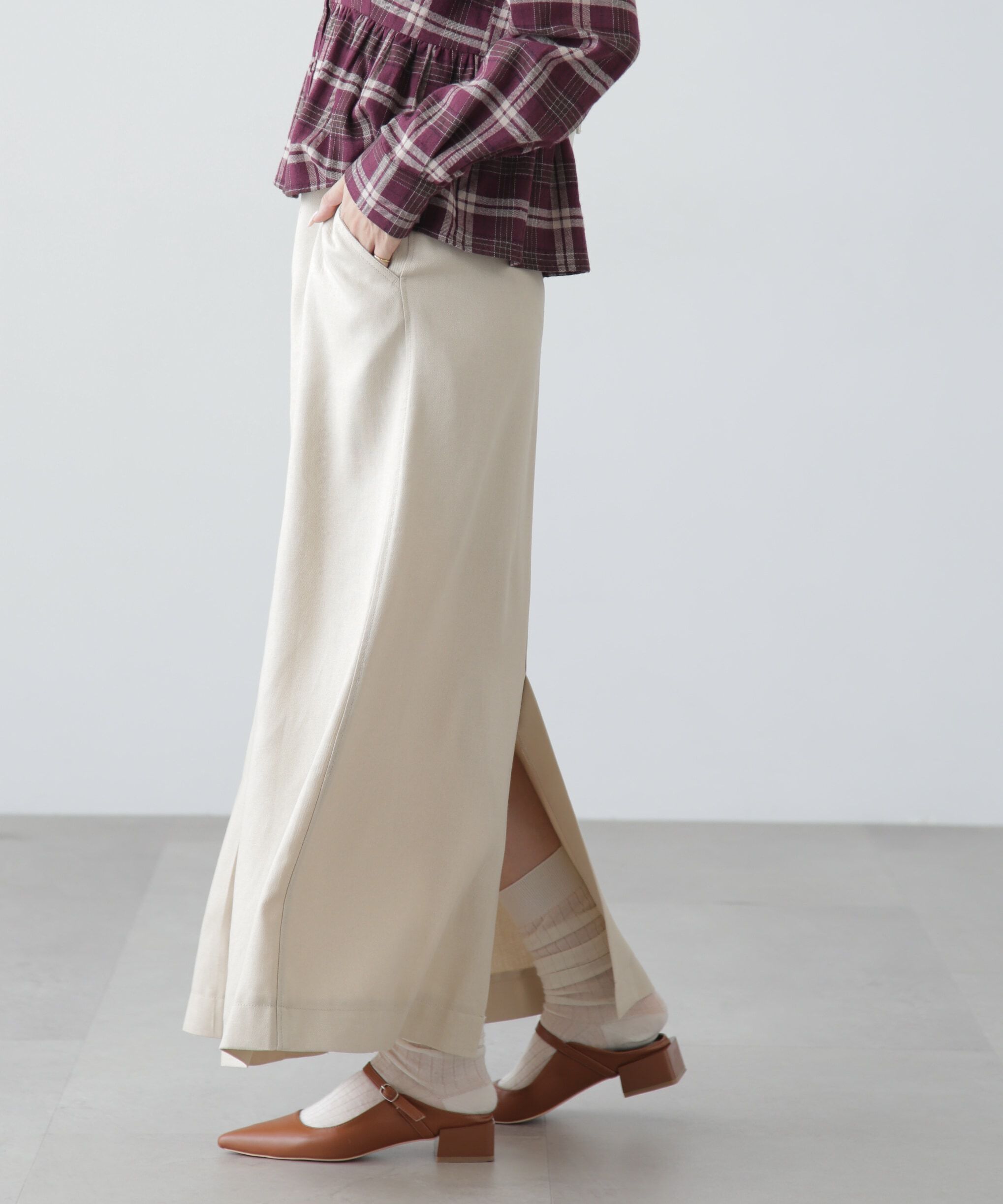  「フロントボックスタックマキシスカート」|スカート|