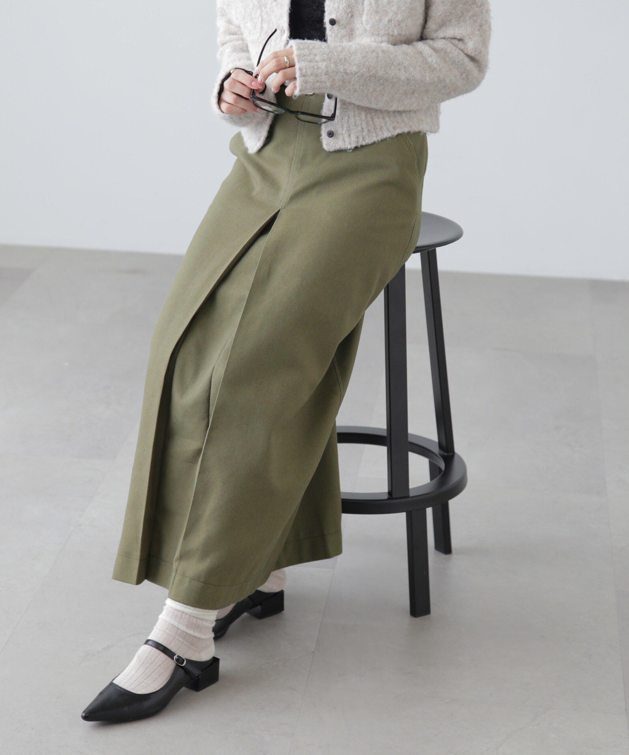  「フロントボックスタックマキシスカート」|スカート|