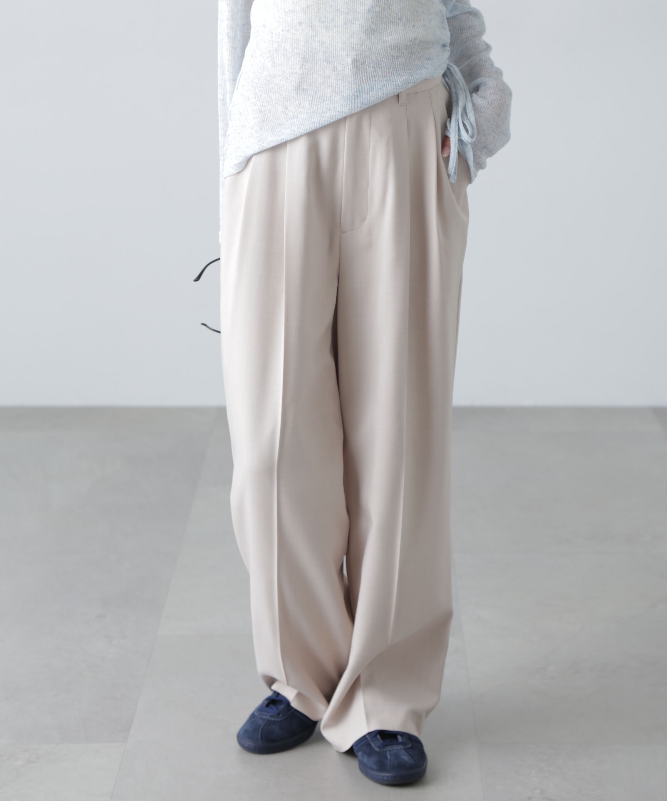  「梳毛調合繊タックワイドパンツ」|その他|