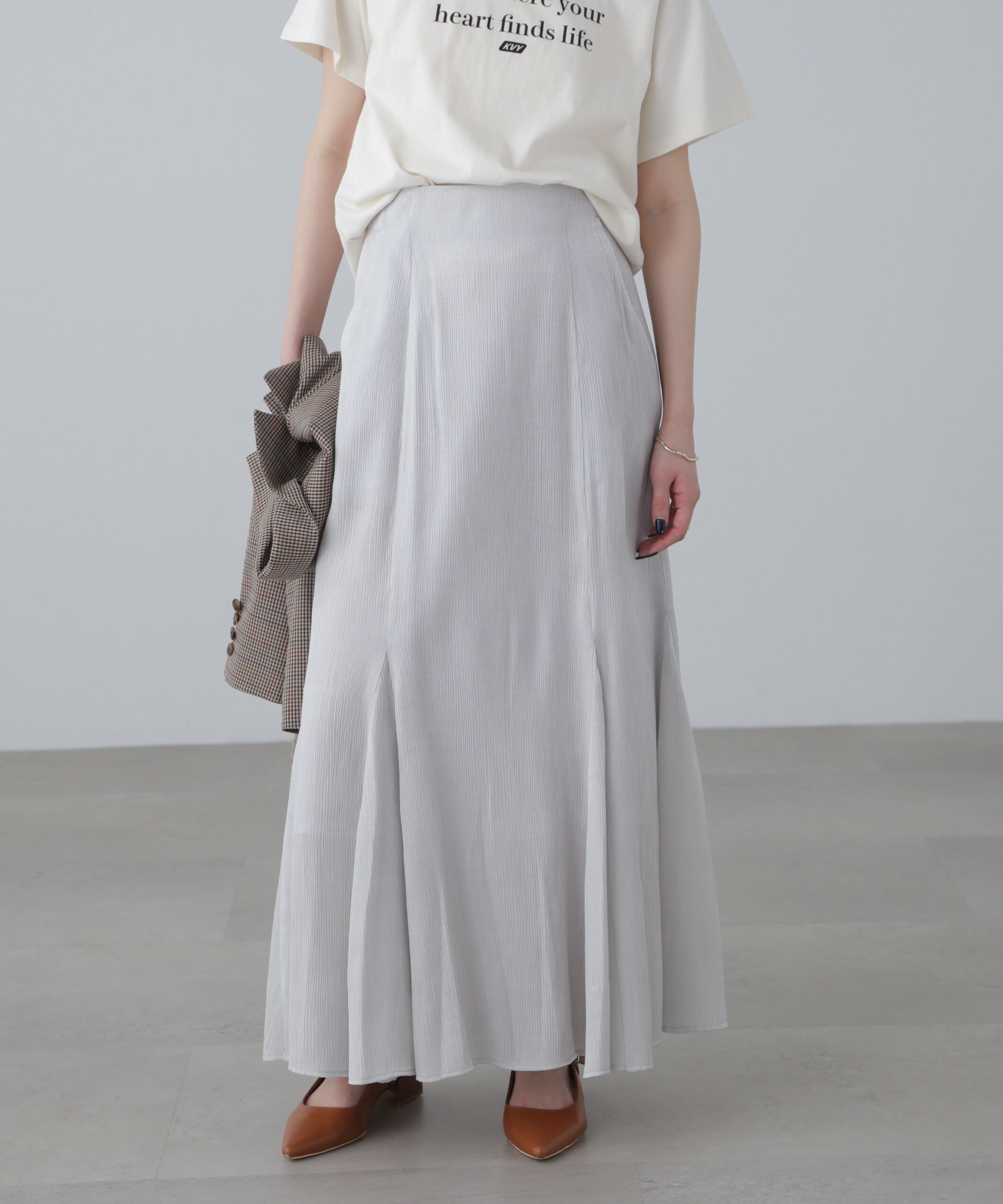  「シャイニーフレアマーメイドスカート」|スカート|ホワイト